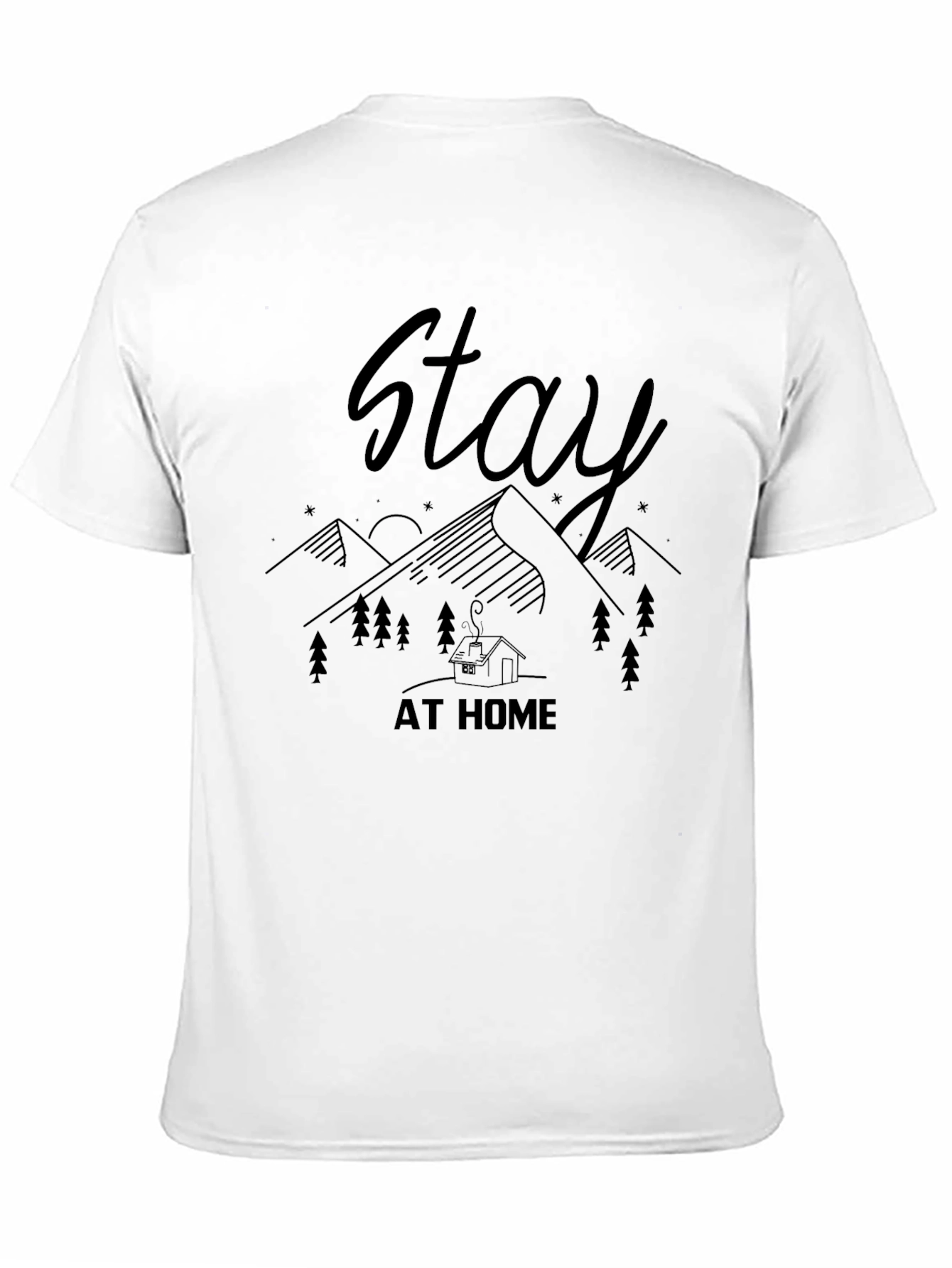 Stay At Home Graphic Tee - Black