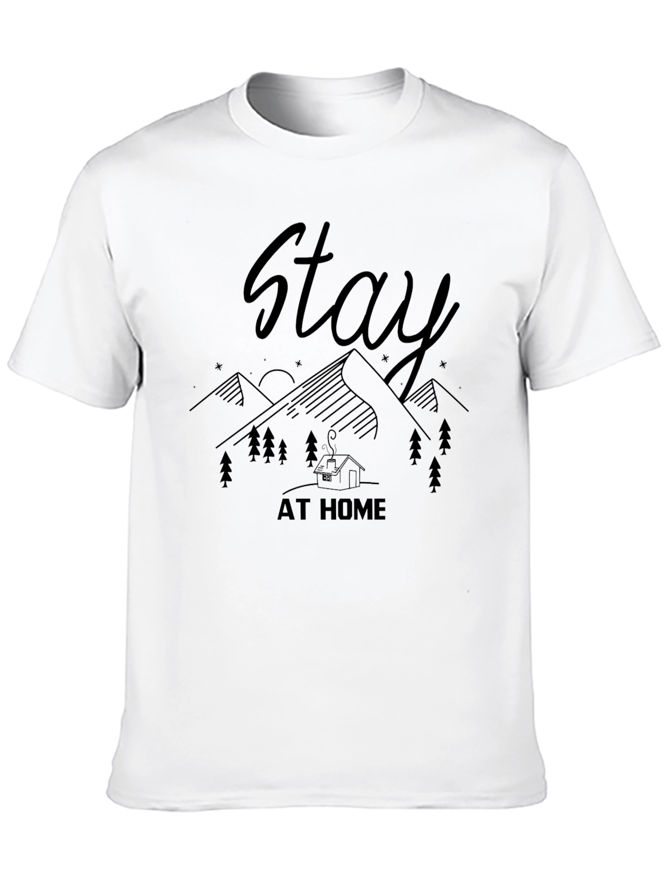 Stay At Home Graphic Tee - Black
