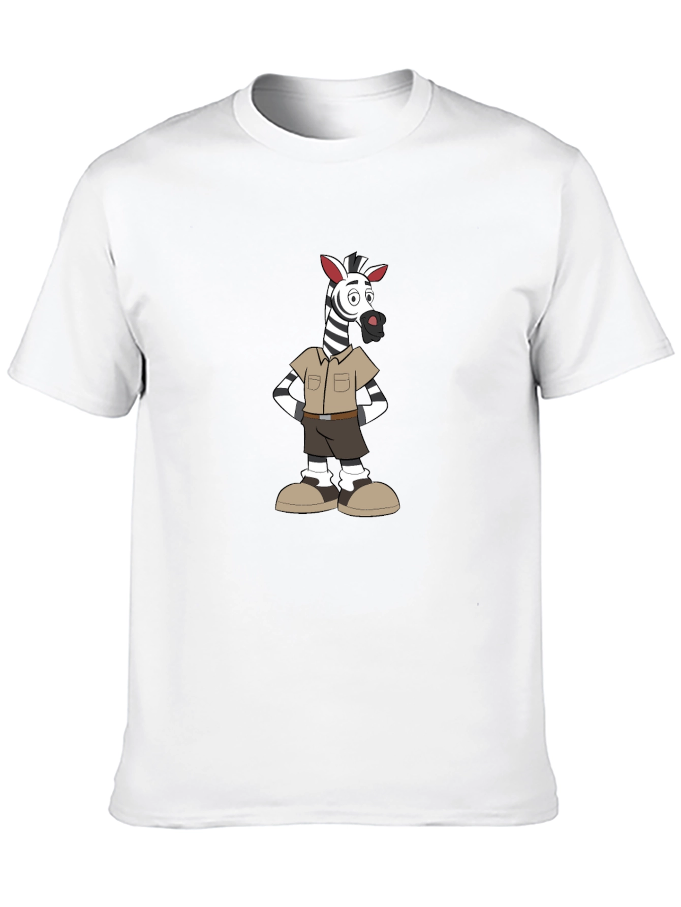 Cartoon Zebra Safari Outfit Graphic T-Shirt