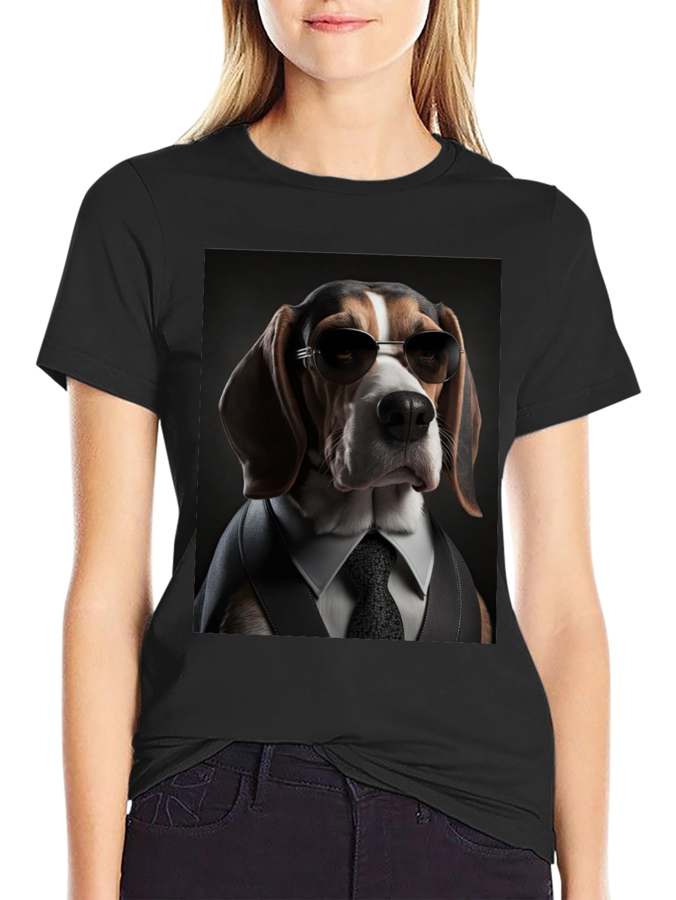 Dogfather T-Shirt: Beagle in Suit & Shades