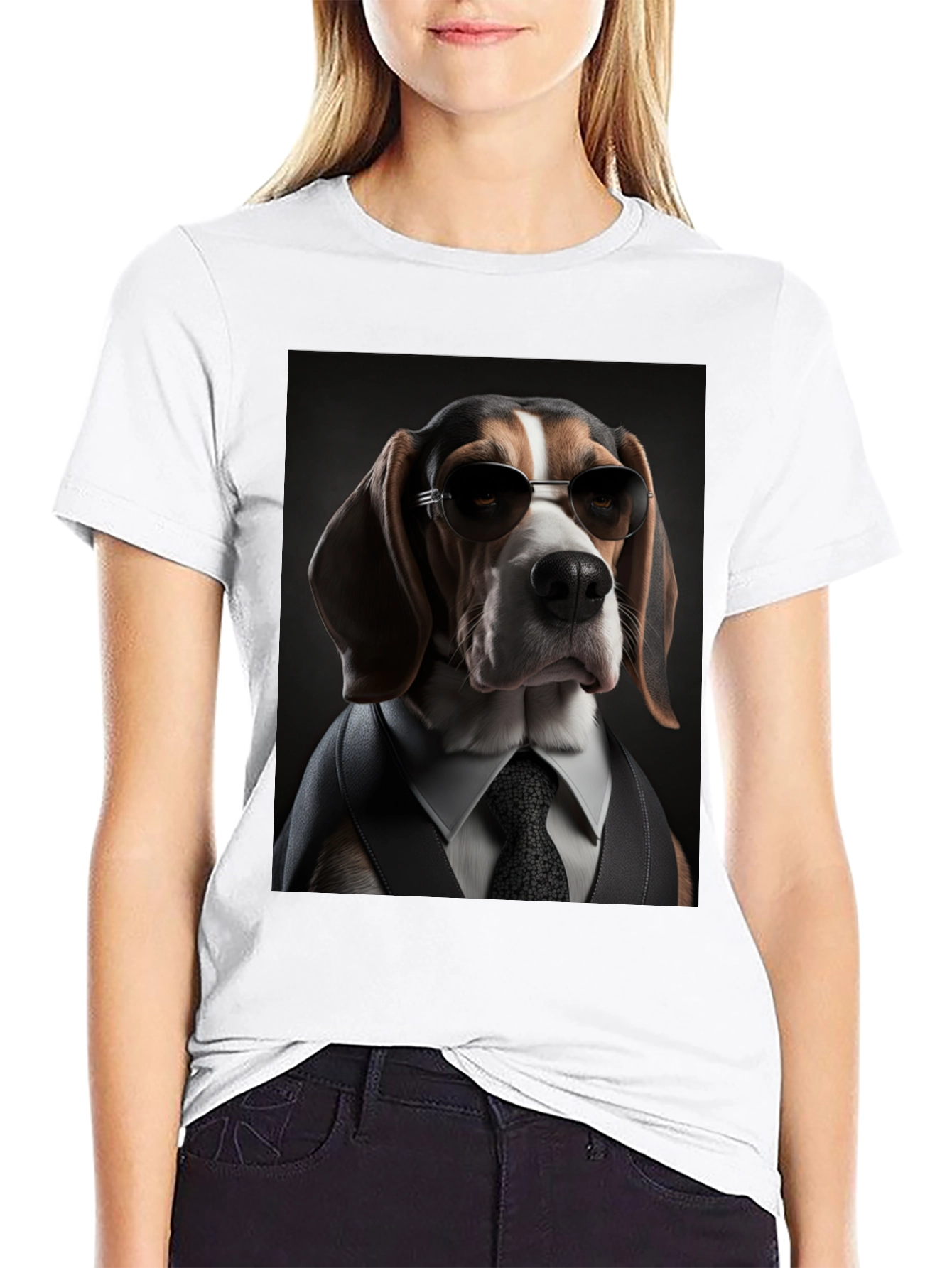 Dogfather T-Shirt: Beagle in Suit & Shades