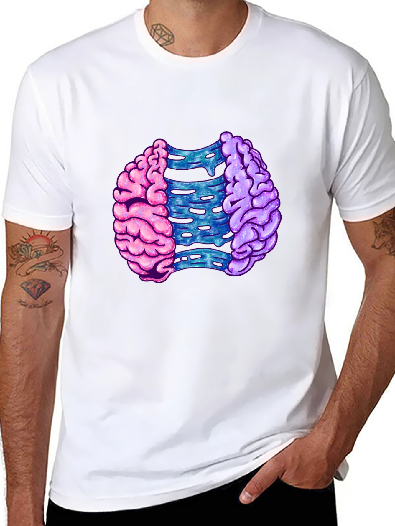 Brain Split Graphic T-Shirt - Modern Mind Tee