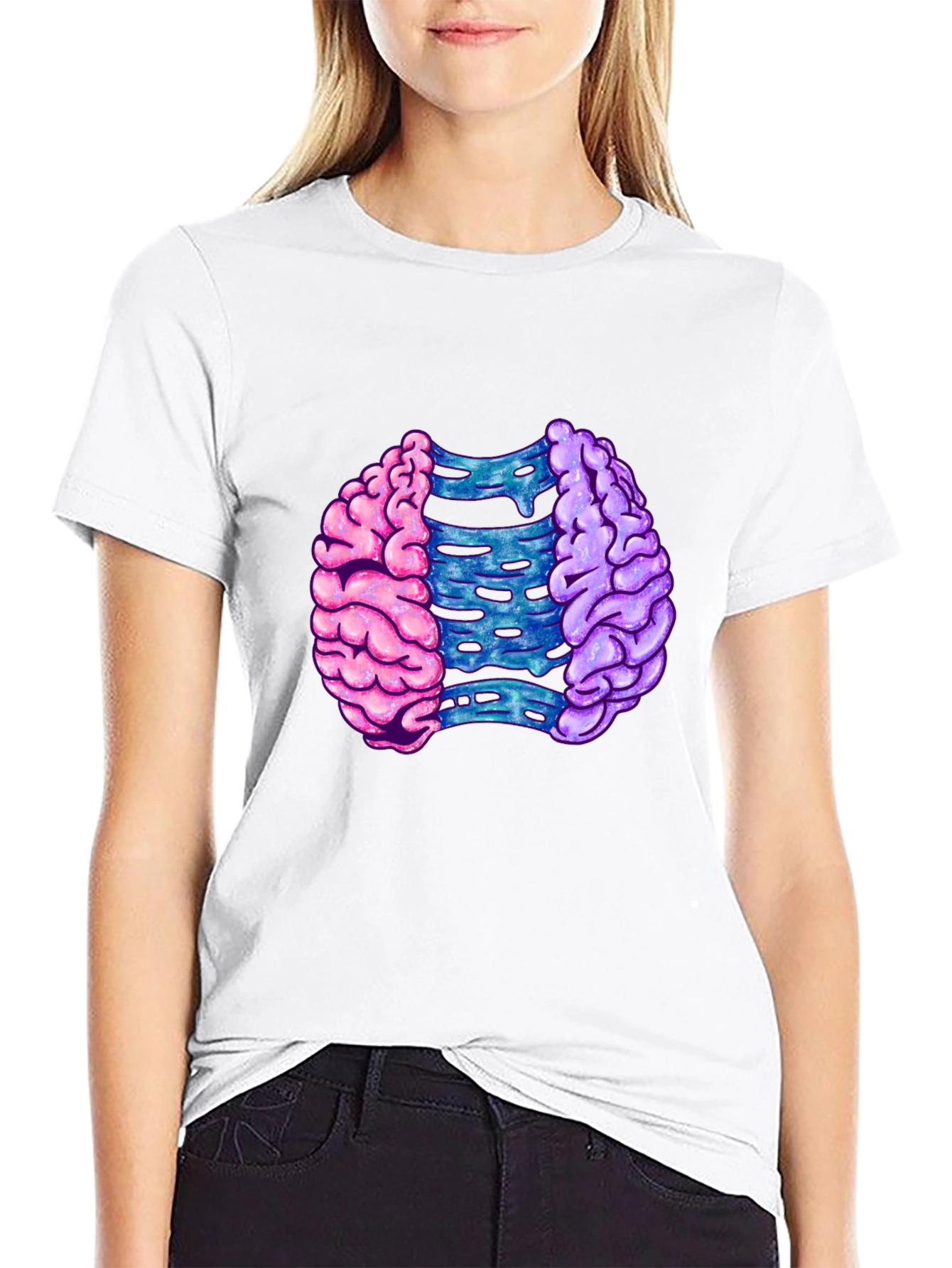 Brain Split Graphic T-Shirt - Modern Mind Tee