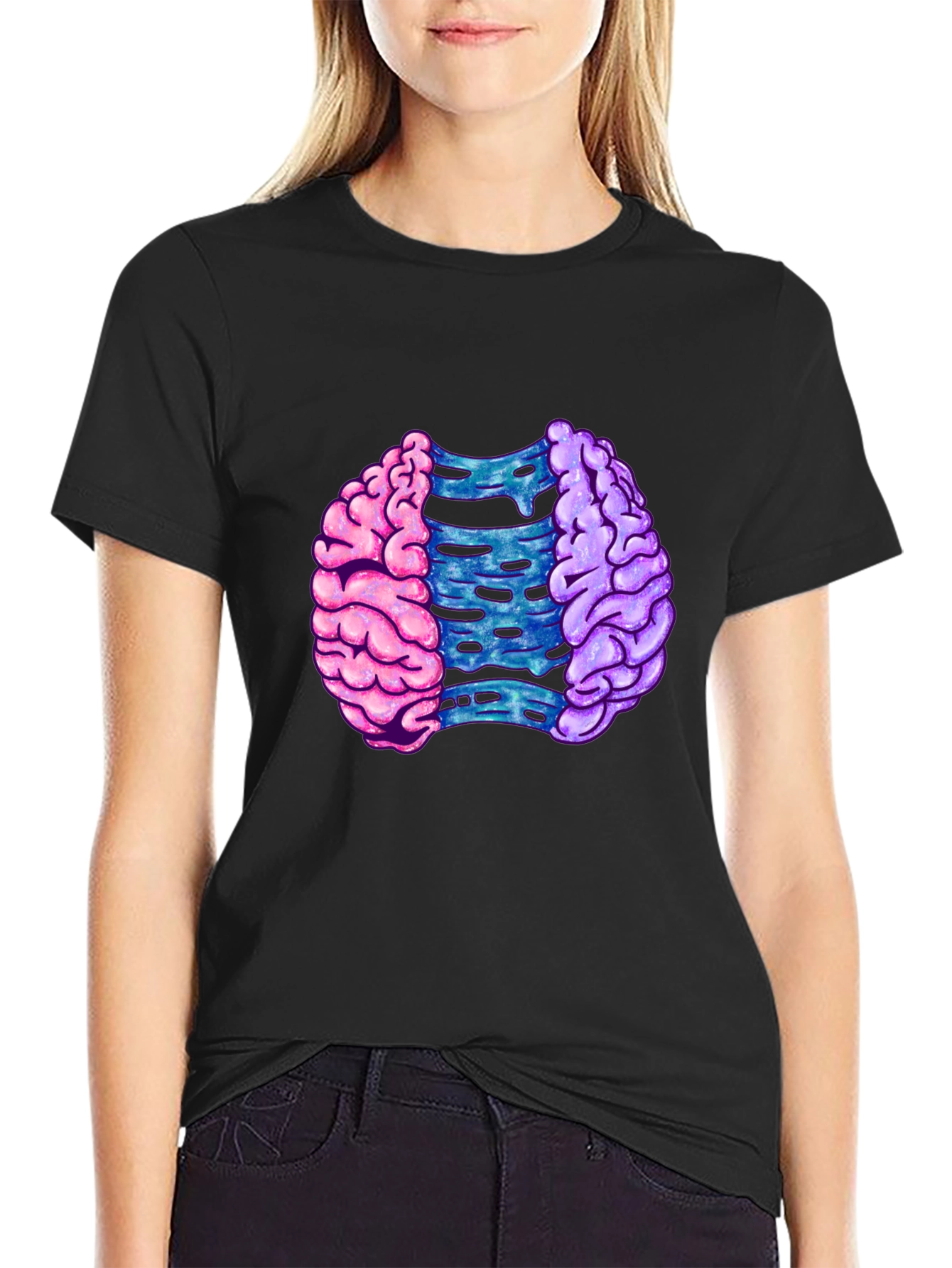 Brain Split Graphic T-Shirt - Modern Mind Tee