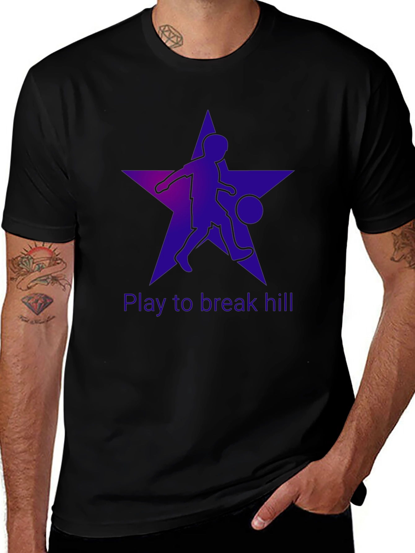 Play to Break Hill Black Graphic Tee