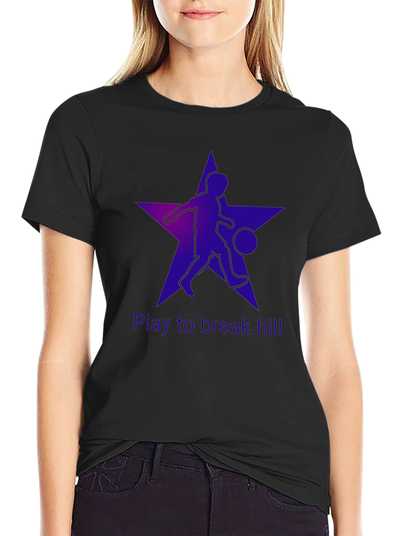 Play to Break Hill Black Graphic Tee