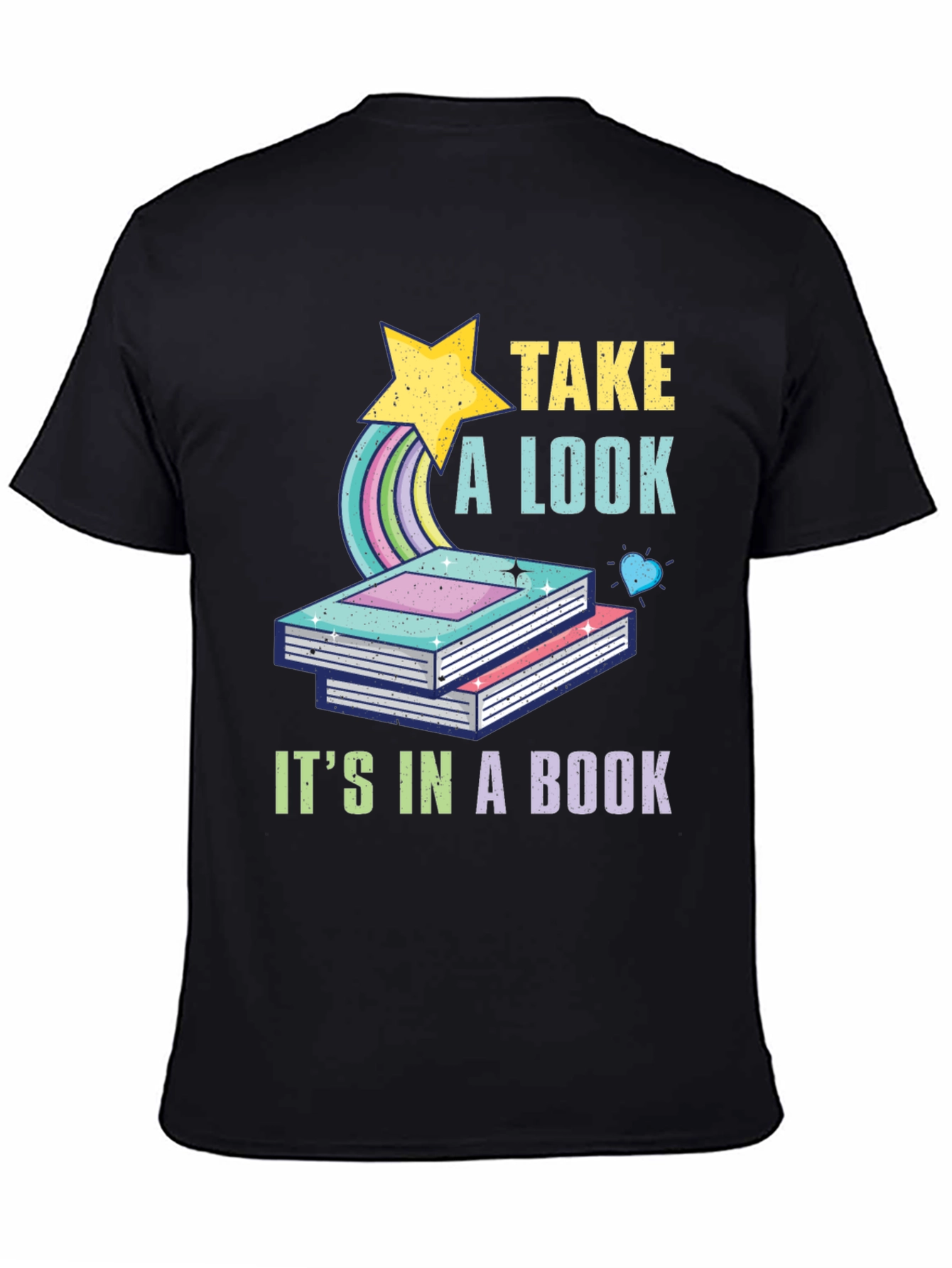 Take a Look Its in a Book Black T-Shirt