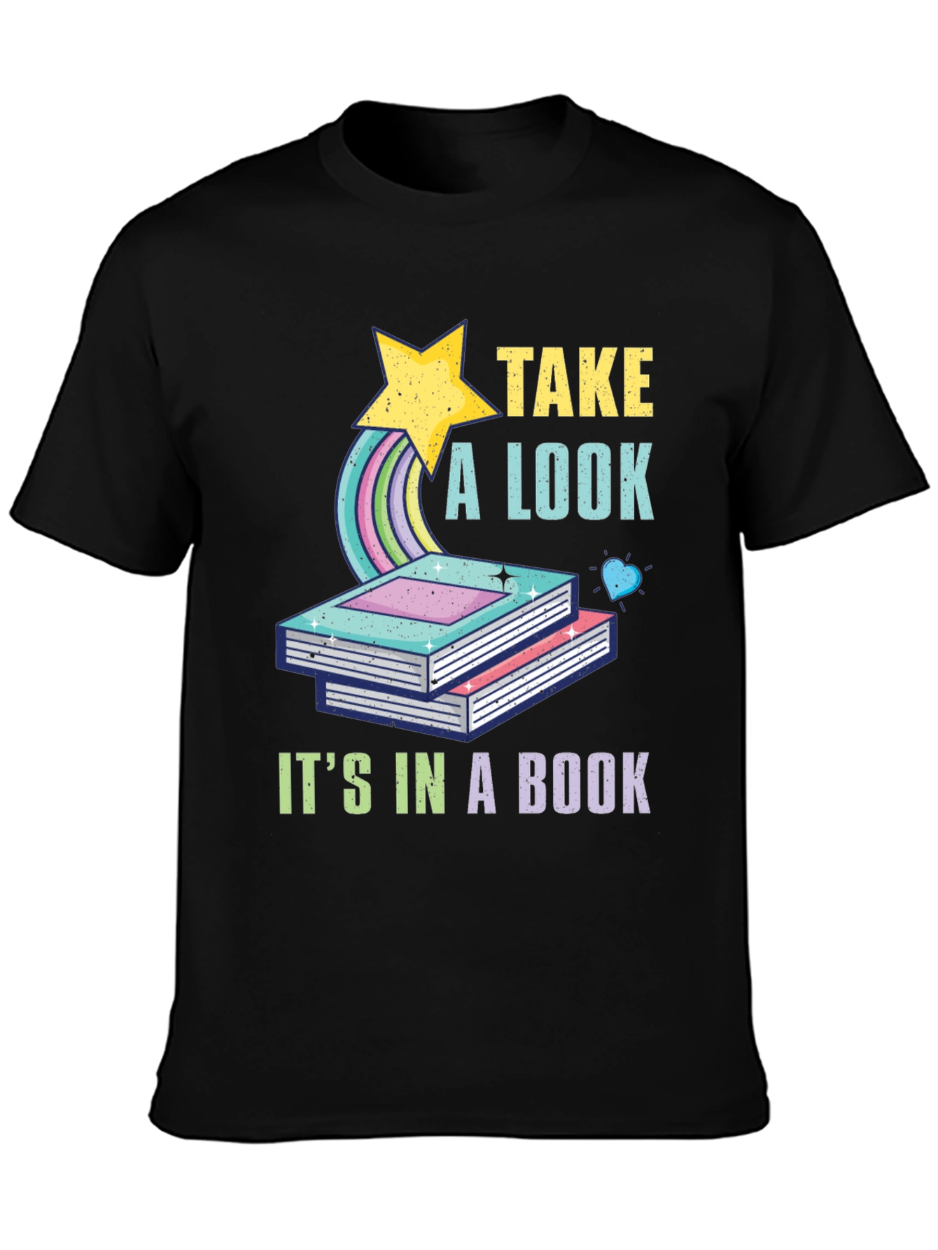 Take a Look Its in a Book Black T-Shirt