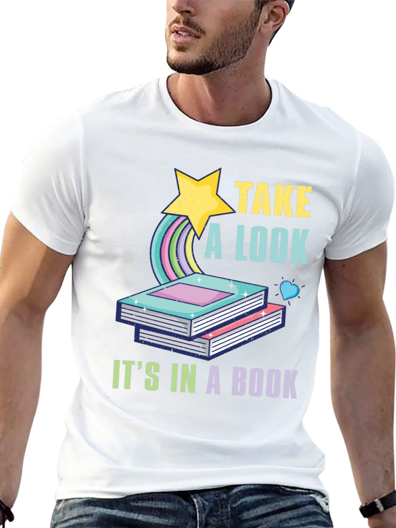 Take a Look Its in a Book Black T-Shirt