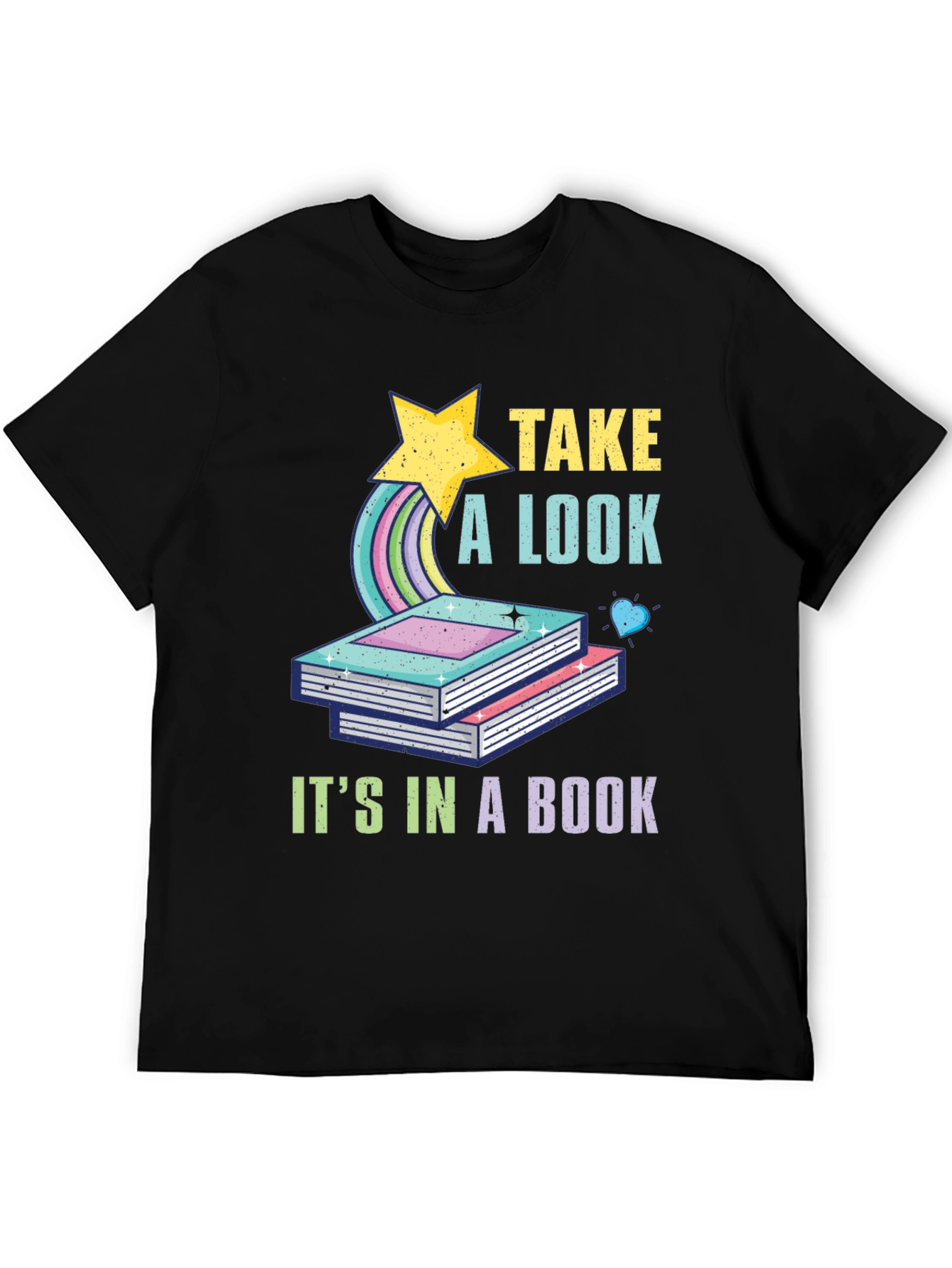 Take a Look Its in a Book Black T-Shirt