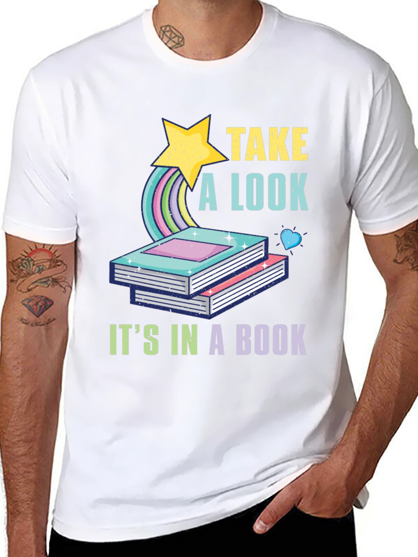 Take a Look Its in a Book Black T-Shirt