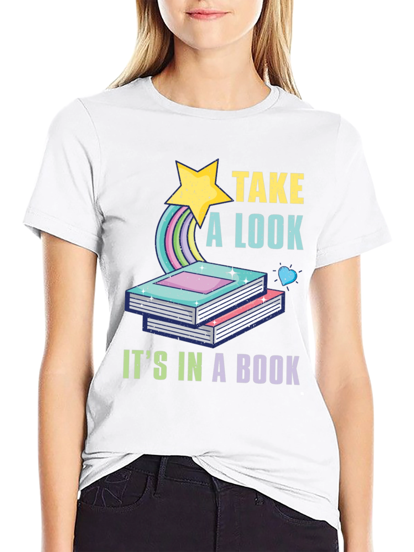 Take a Look Its in a Book Black T-Shirt