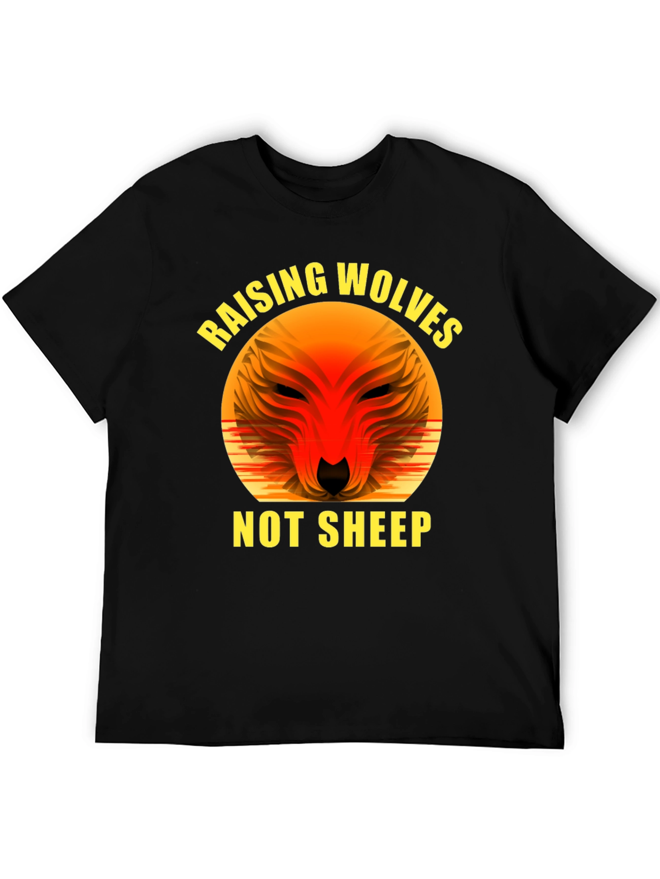 Raising Wolves Not Sheep Graphic Tee - Black