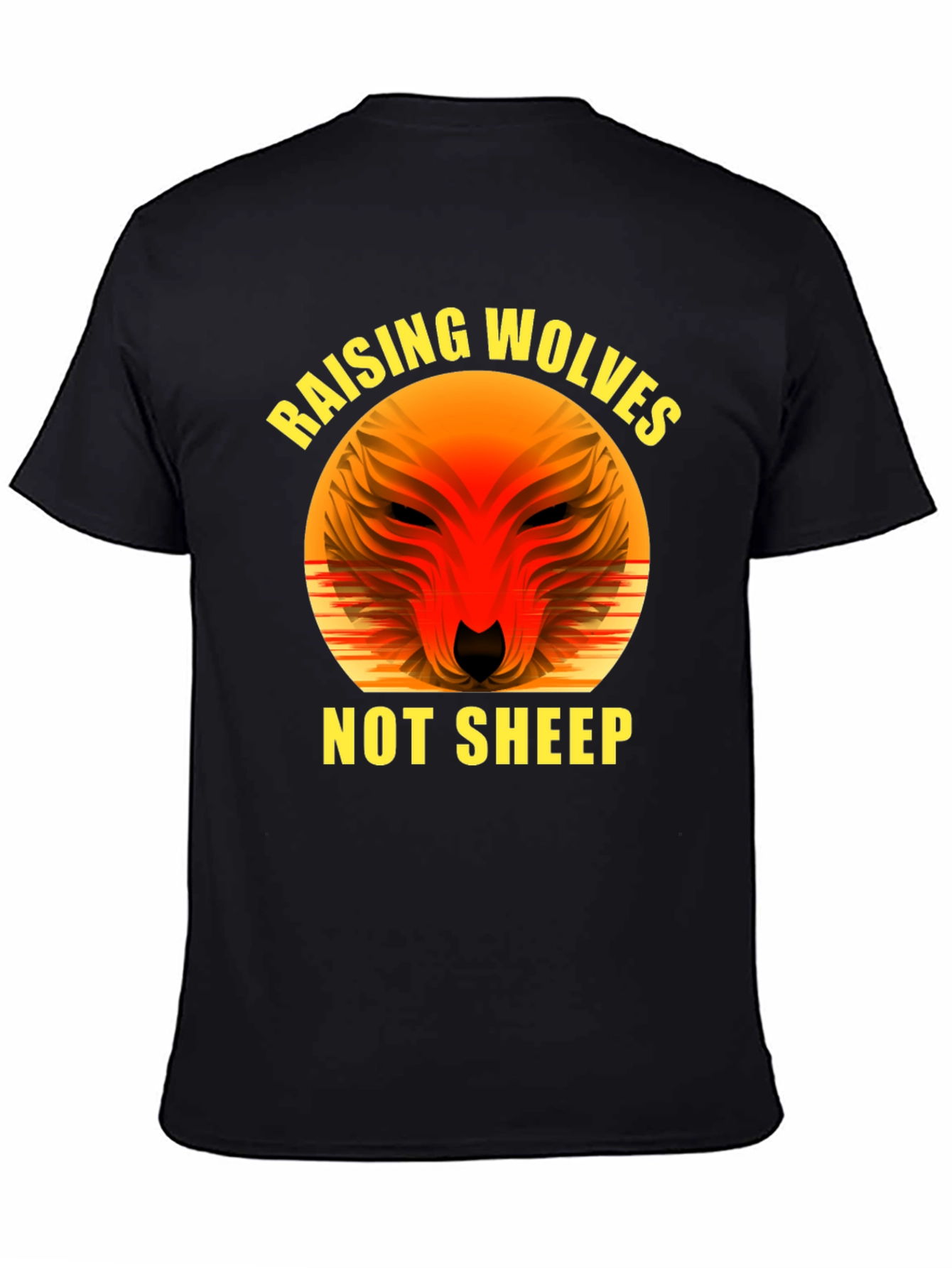 Raising Wolves Not Sheep Graphic Tee - Black