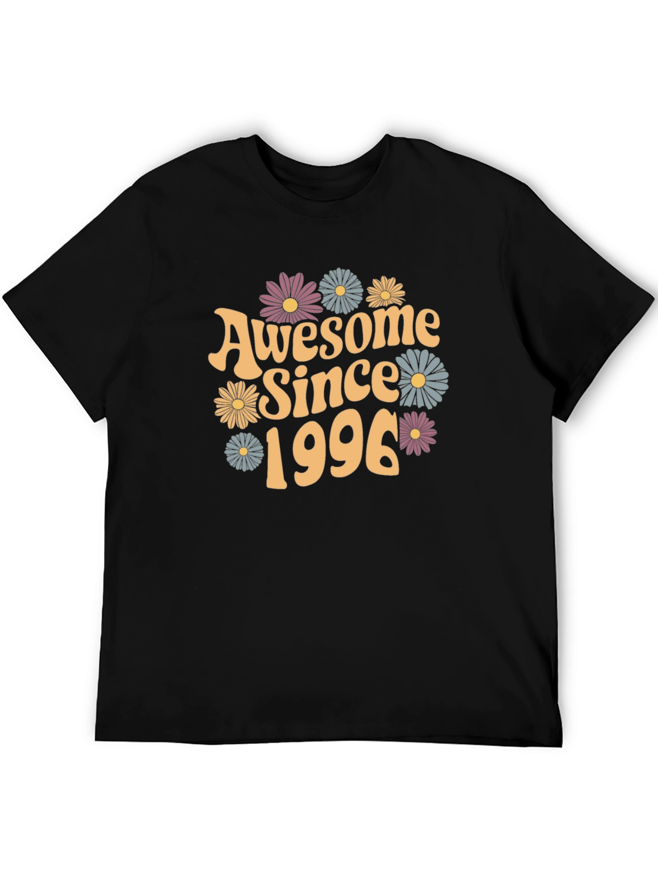 Awesome Since 1996 Floral Black T-Shirt