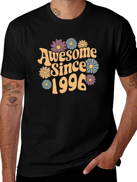 Awesome Since 1996 Floral Black T-Shirt