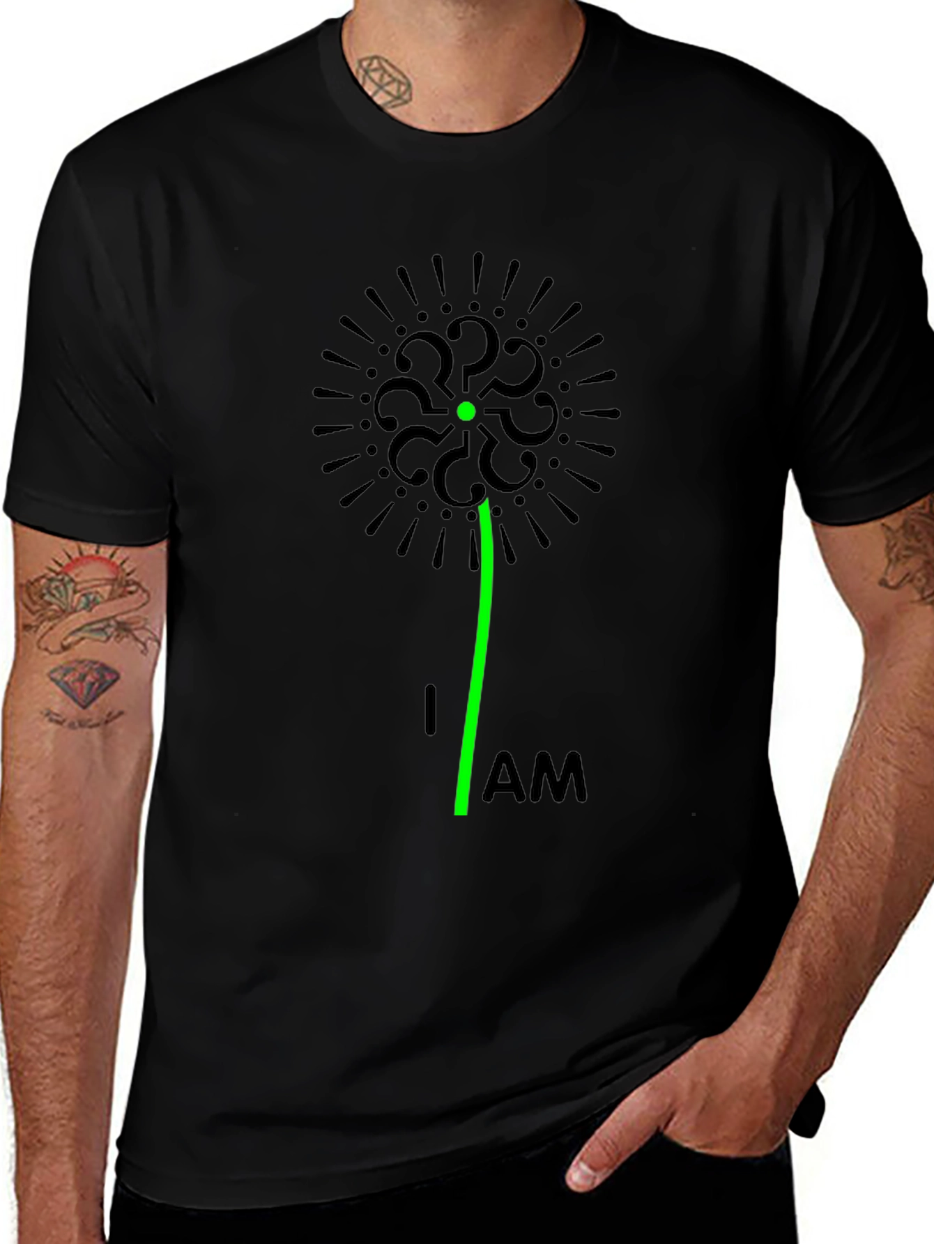 Question Everything Black T-Shirt - Unique Graphic Tee