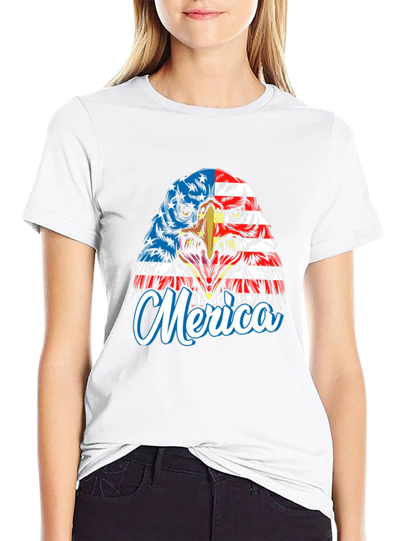 Patriotic Eagle Merica T-Shirt - Black