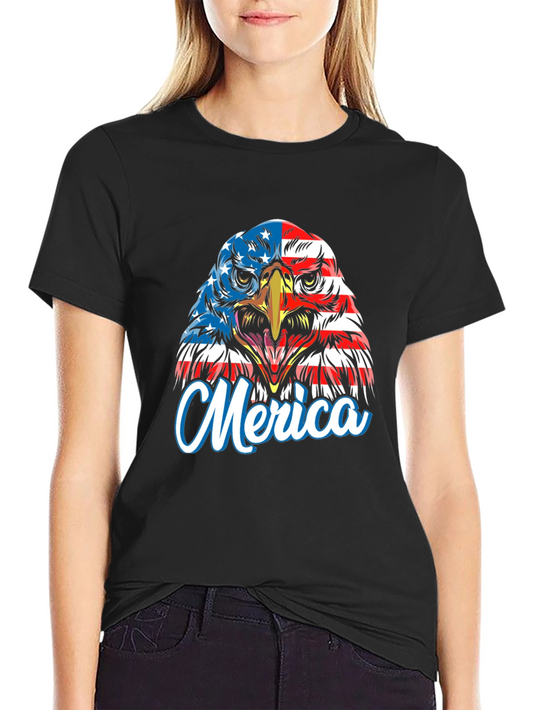 Patriotic Eagle Merica T-Shirt - Black