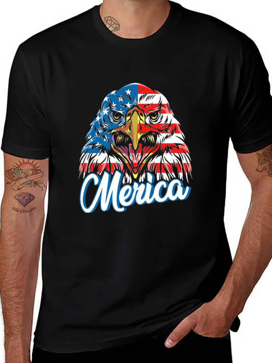 Patriotic Eagle Merica T-Shirt - Black