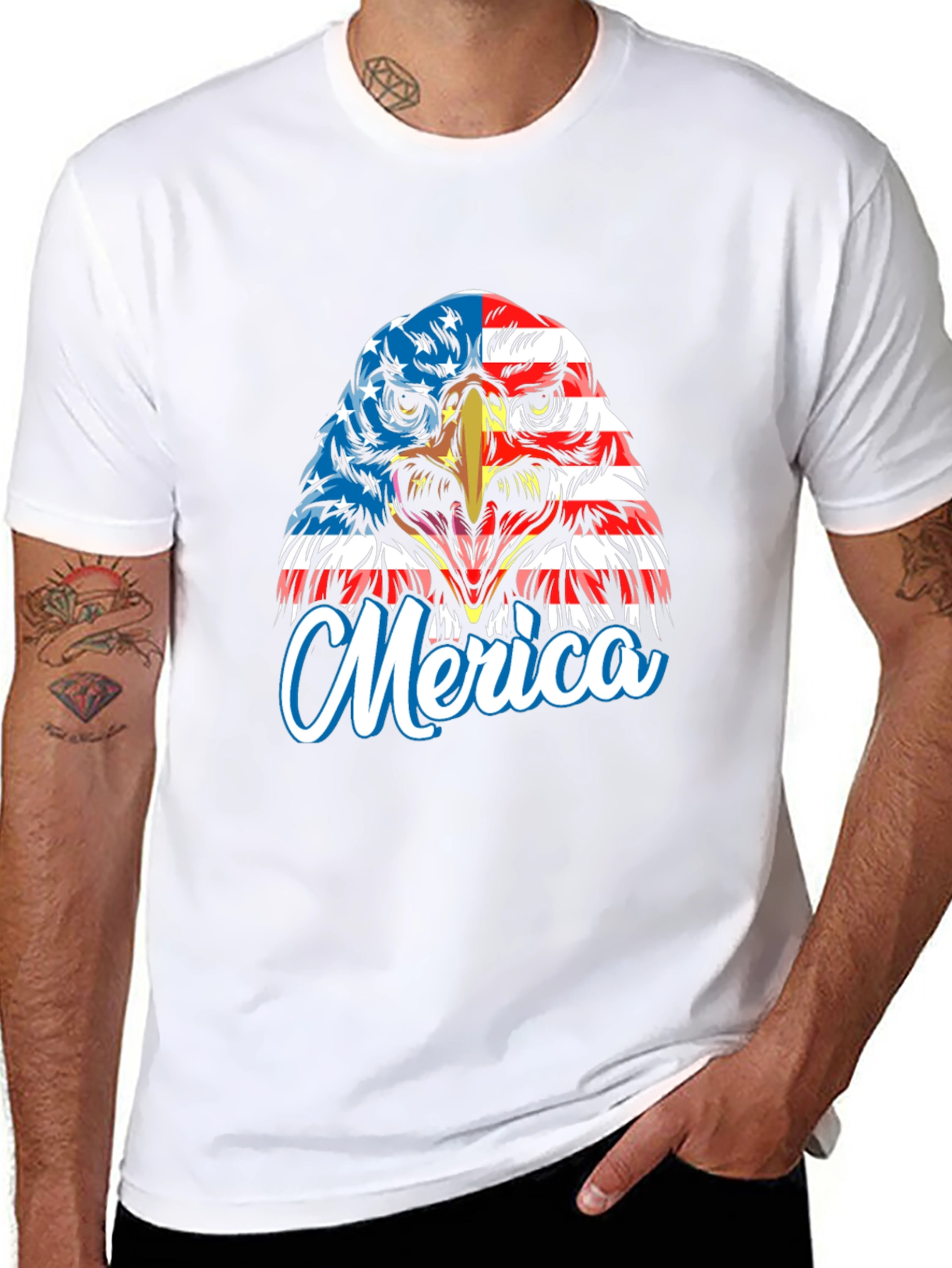 Patriotic Eagle Merica T-Shirt - Black