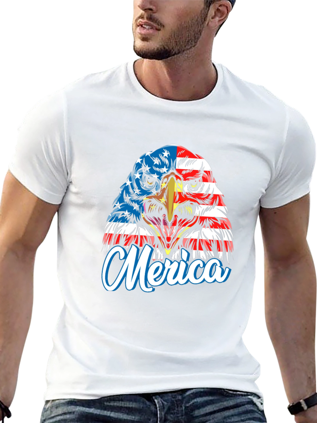 Patriotic Eagle Merica T-Shirt - Black