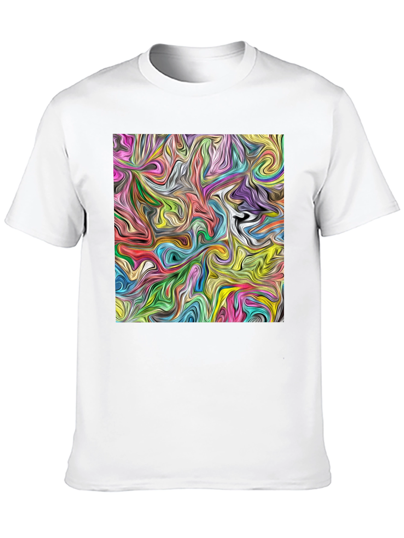 Abstract Swirl Art Black T-Shirt