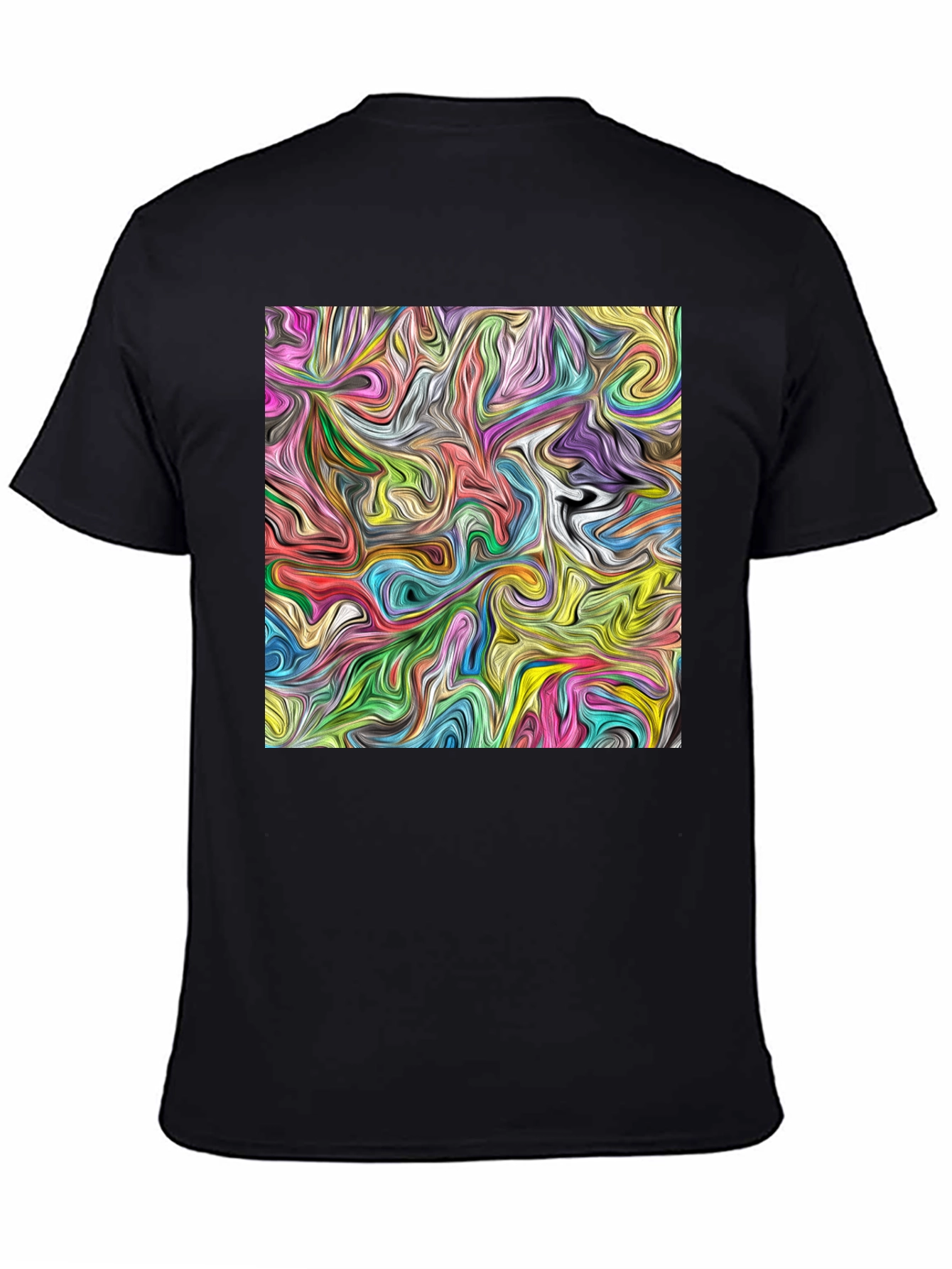 Abstract Swirl Art Black T-Shirt