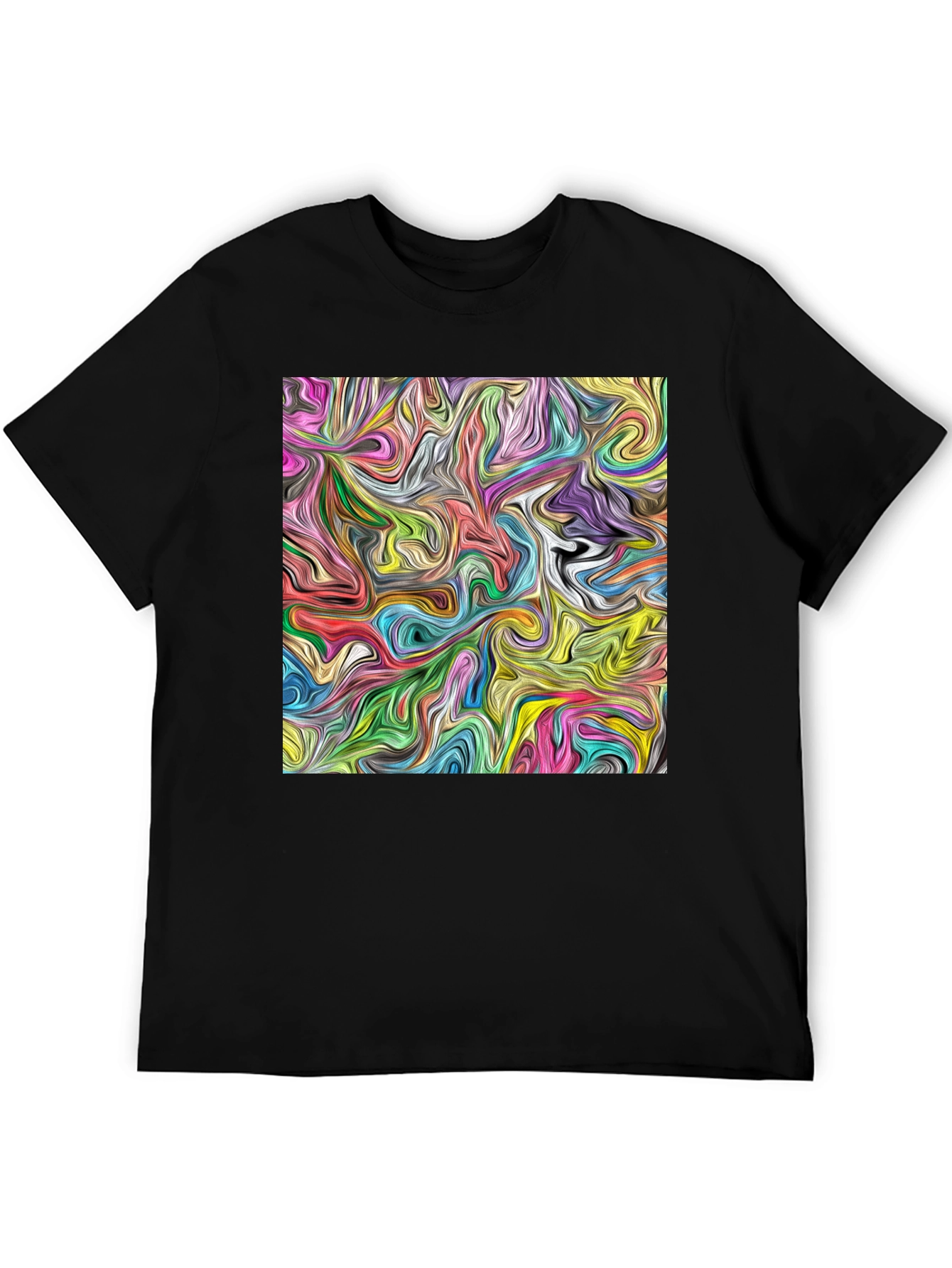 Abstract Swirl Art Black T-Shirt
