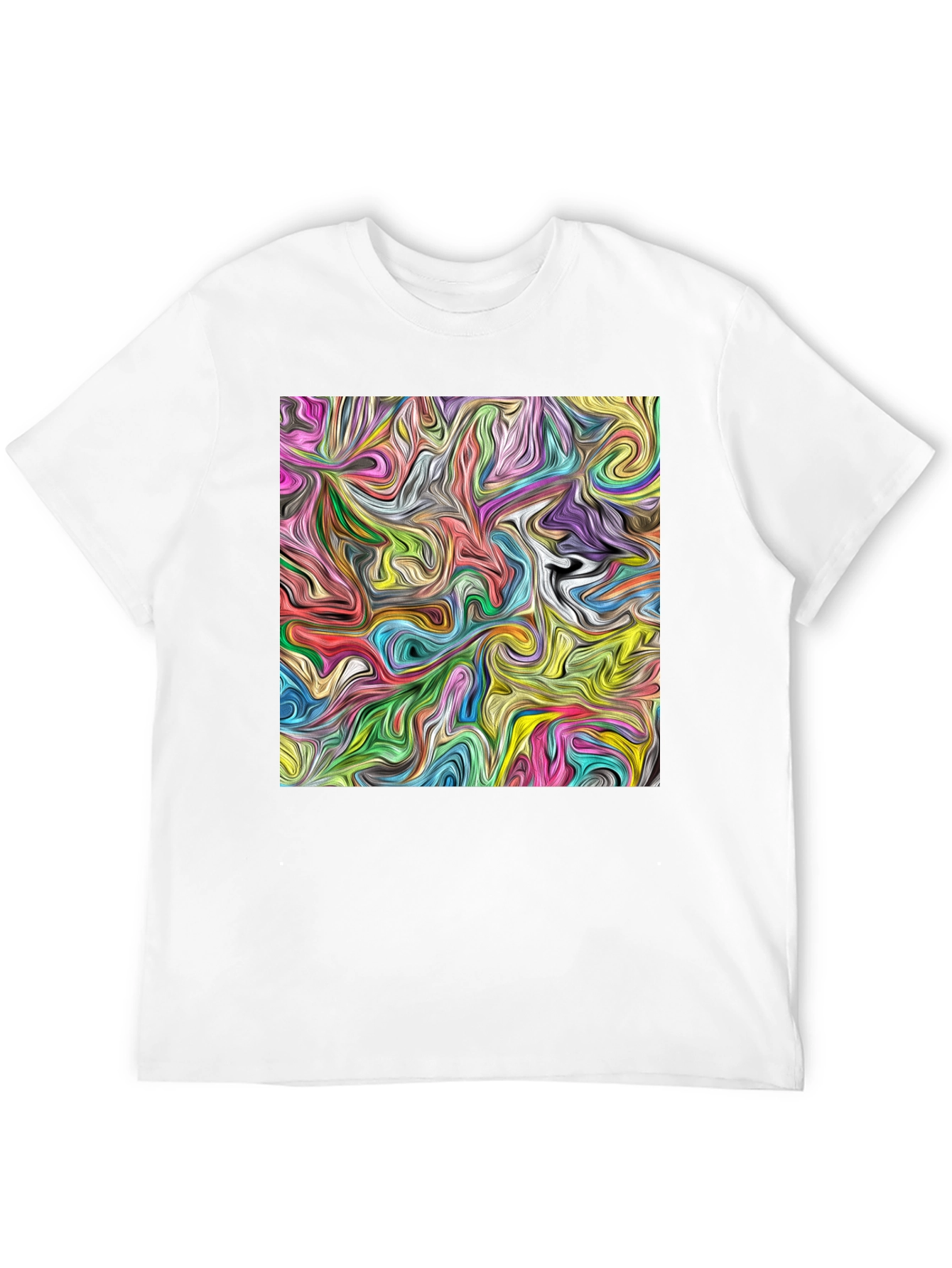 Abstract Swirl Art Black T-Shirt