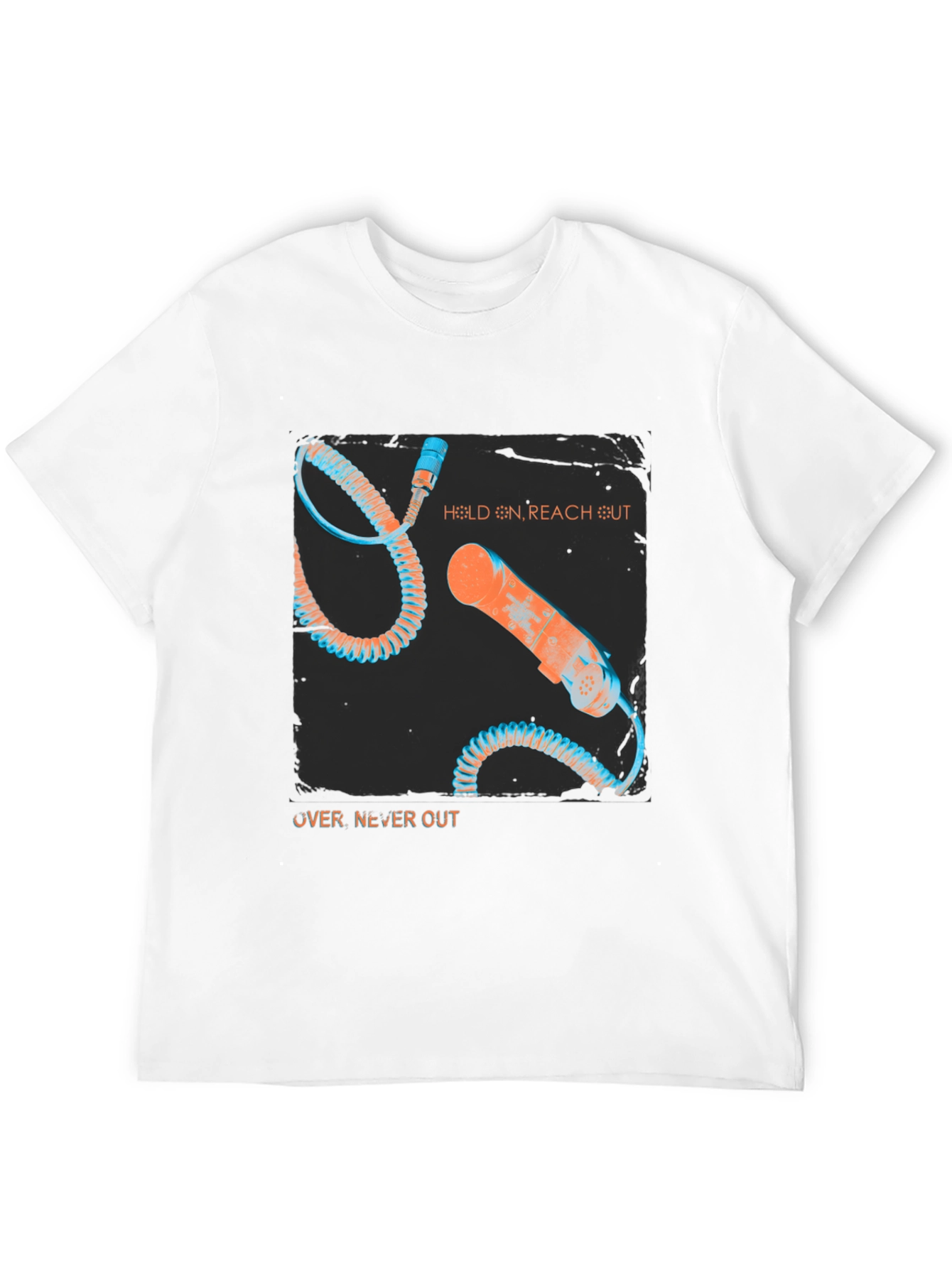 Retro Phone Graphic Tee - Hold On Reach Out
