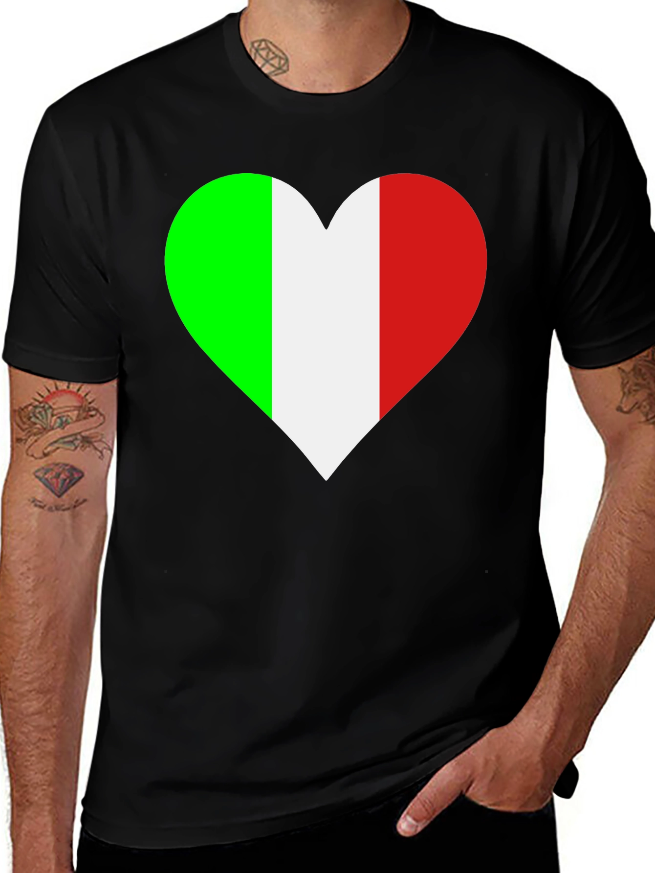 Italian Flag Heart T-Shirt