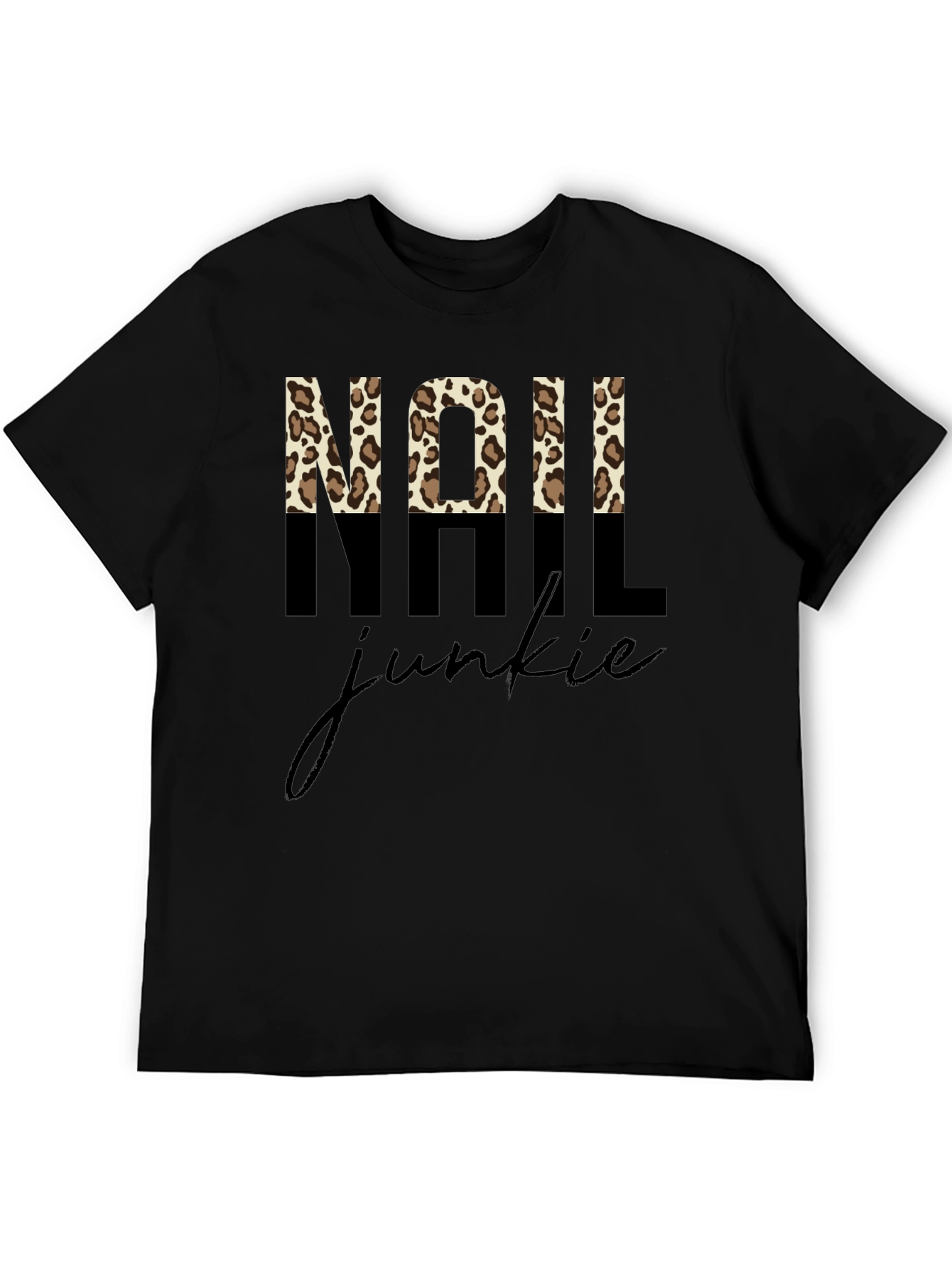 Nail Junkie Leopard Print Graphic Tee