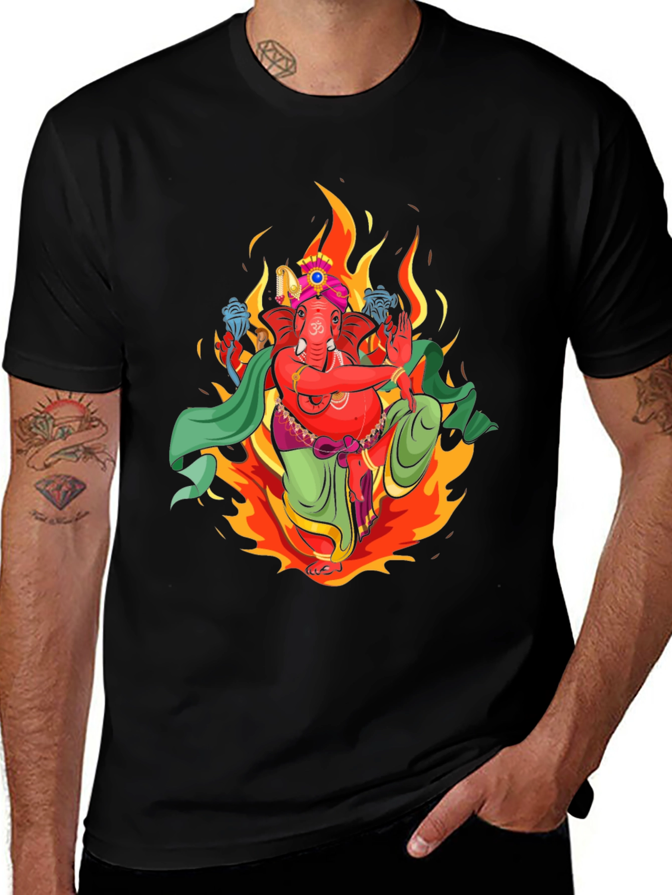 Ganesh Graphic Tee - Premium Black Cotton T-Shirt