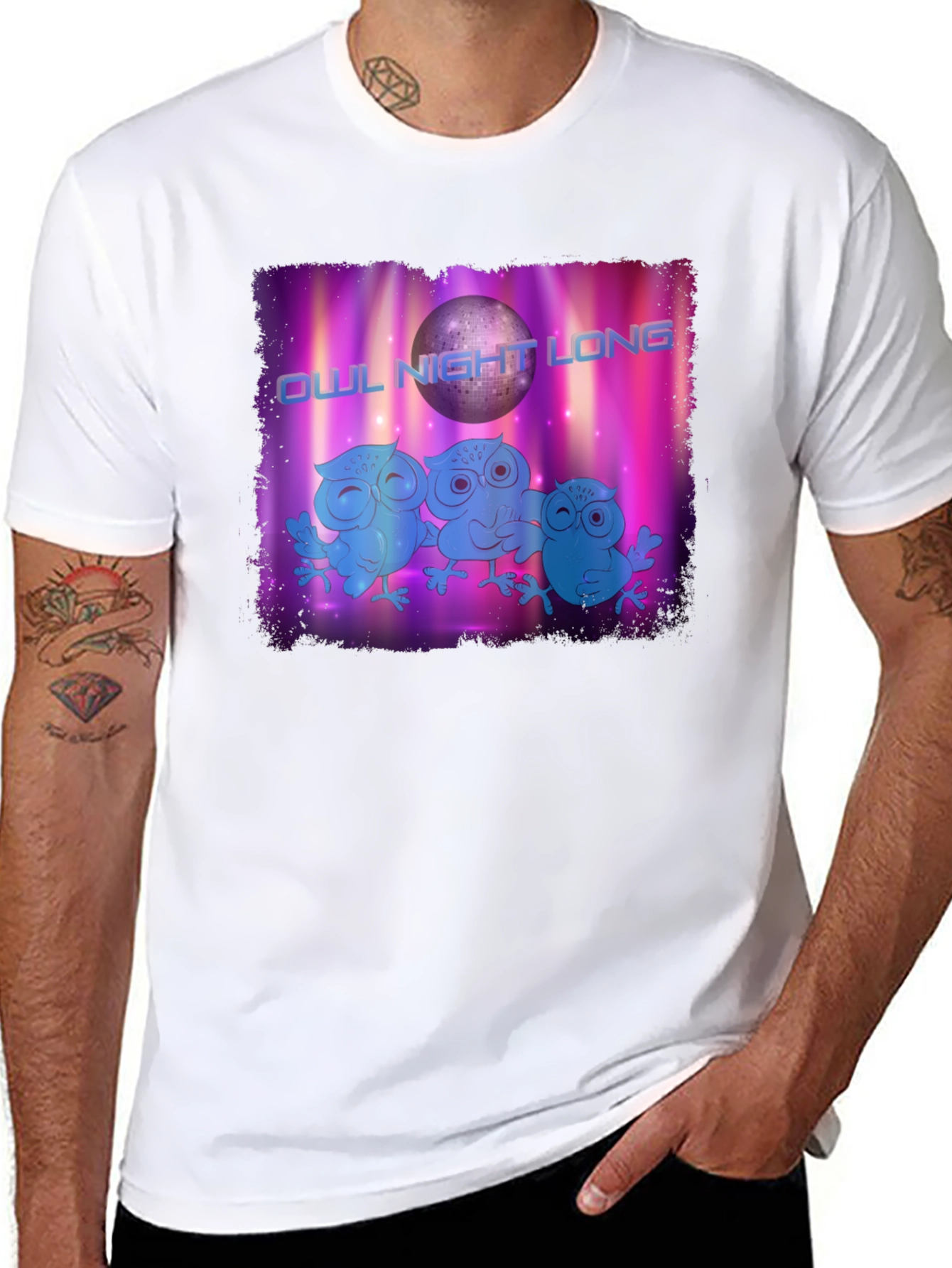 Owl Night Long Graphic T-Shirt