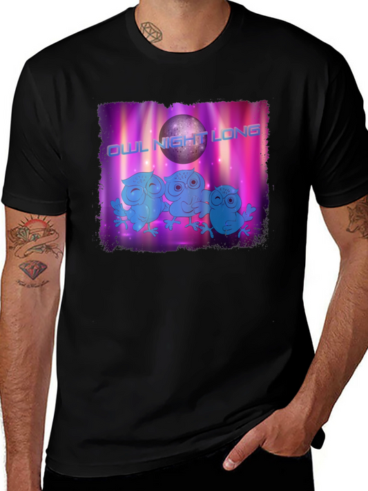 Owl Night Long Graphic T-Shirt