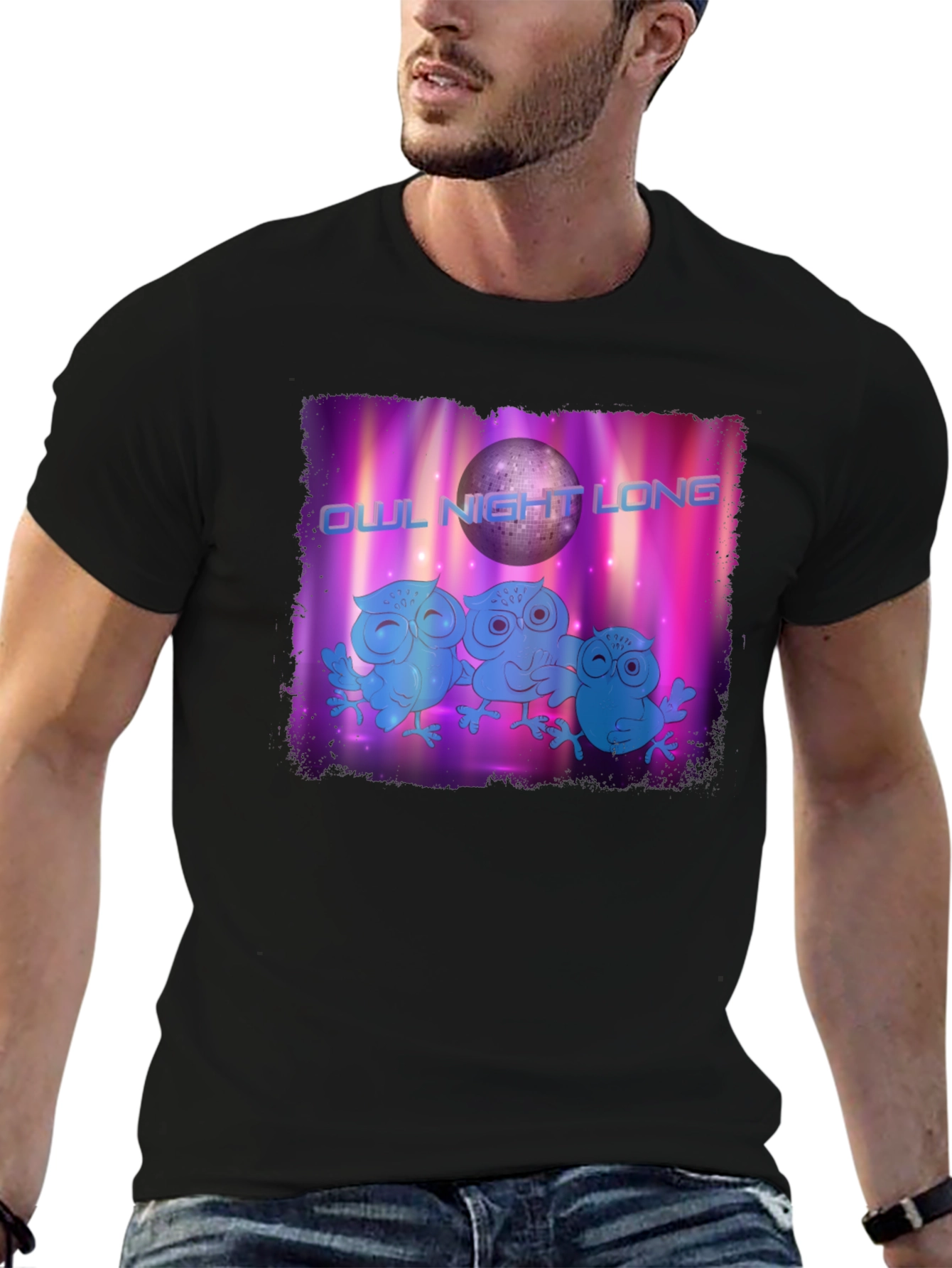 Owl Night Long Graphic T-Shirt