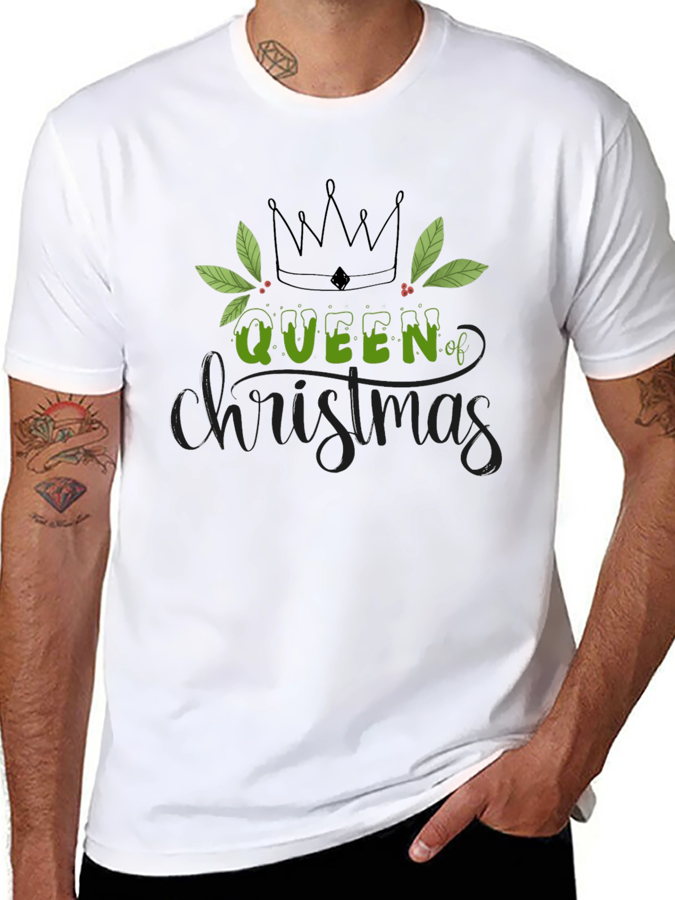 Queen of Christmas Graphic Tee - Holiday Apparel