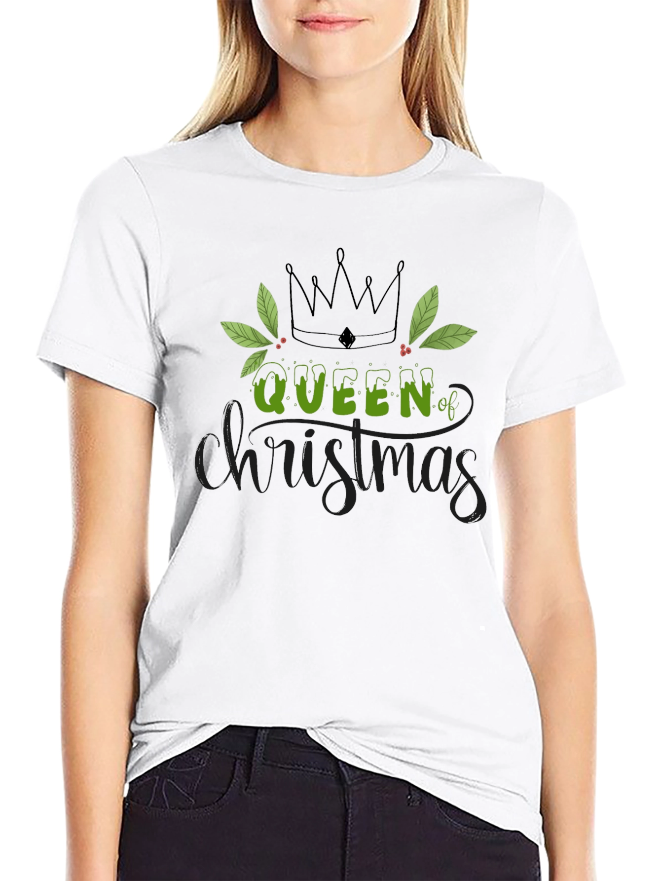 Queen of Christmas Graphic Tee - Holiday Apparel