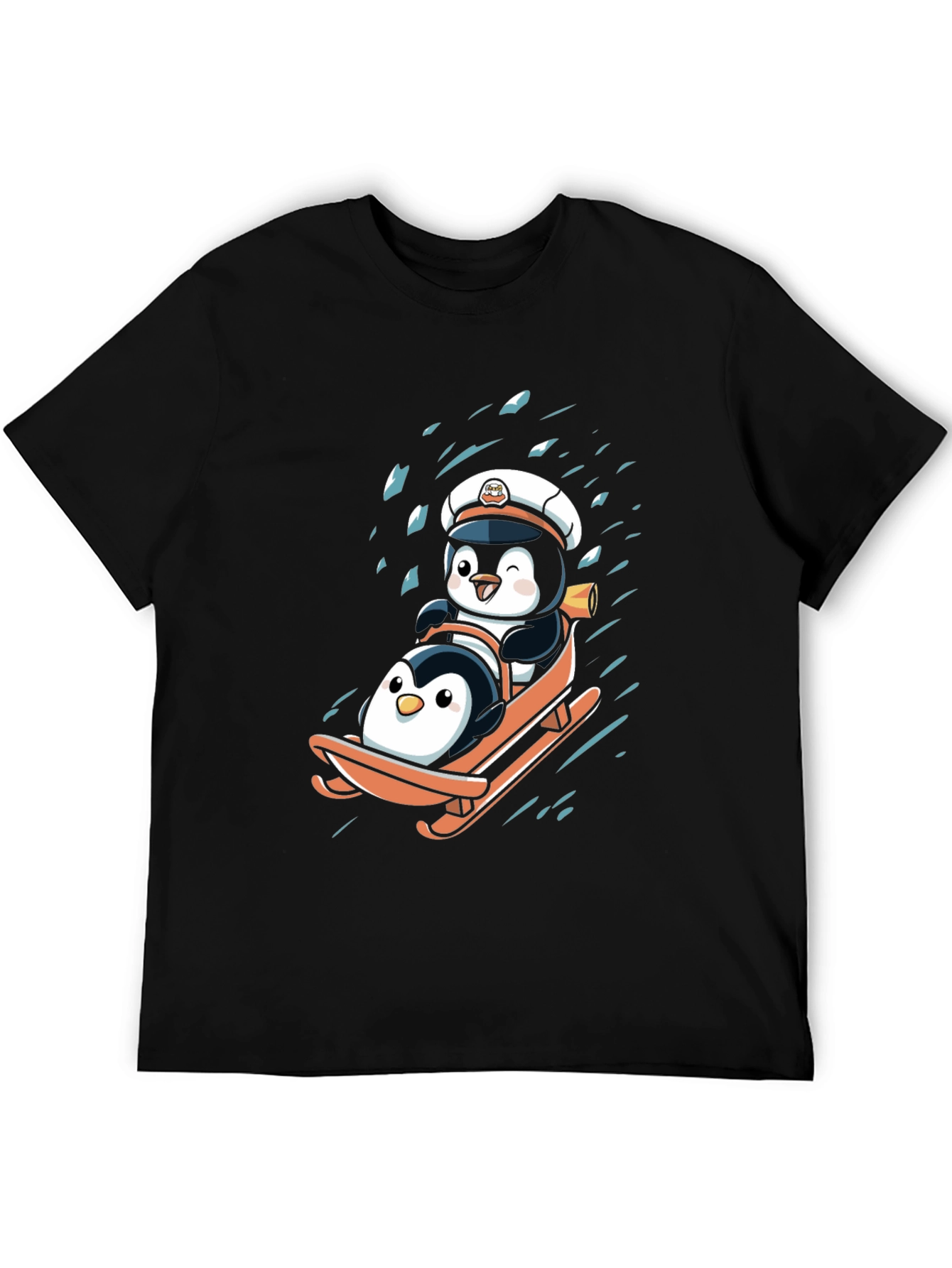 Penguin Sledding Graphic Tee