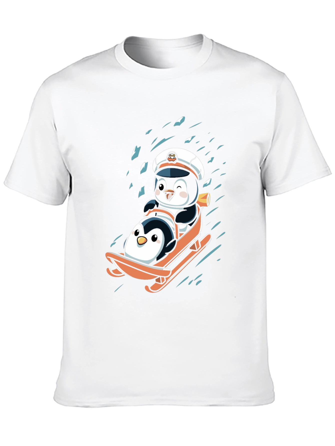 Penguin Sledding Graphic Tee