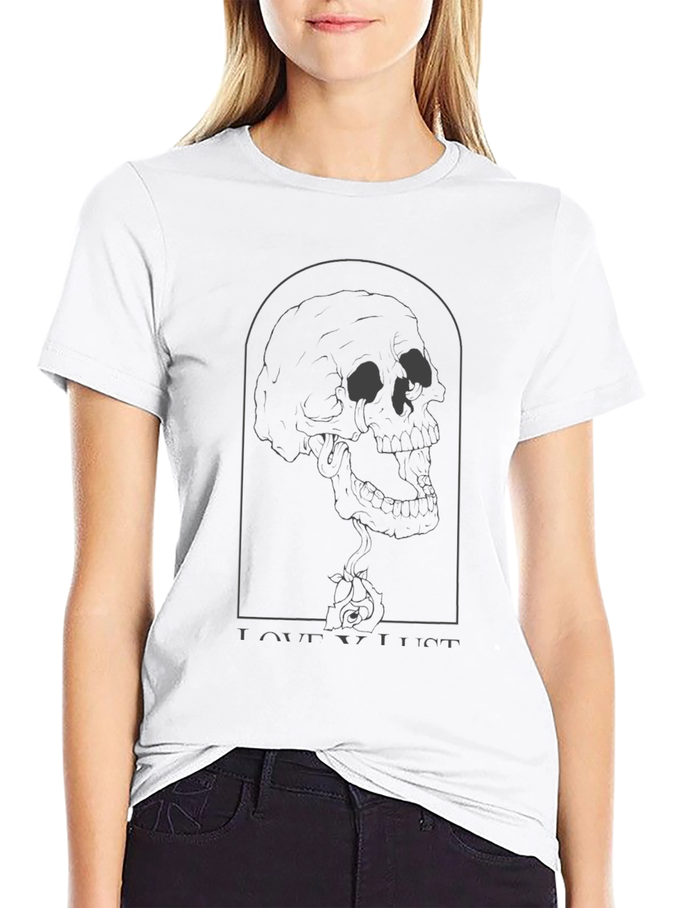 Love Lust Skull Graphic T-Shirt