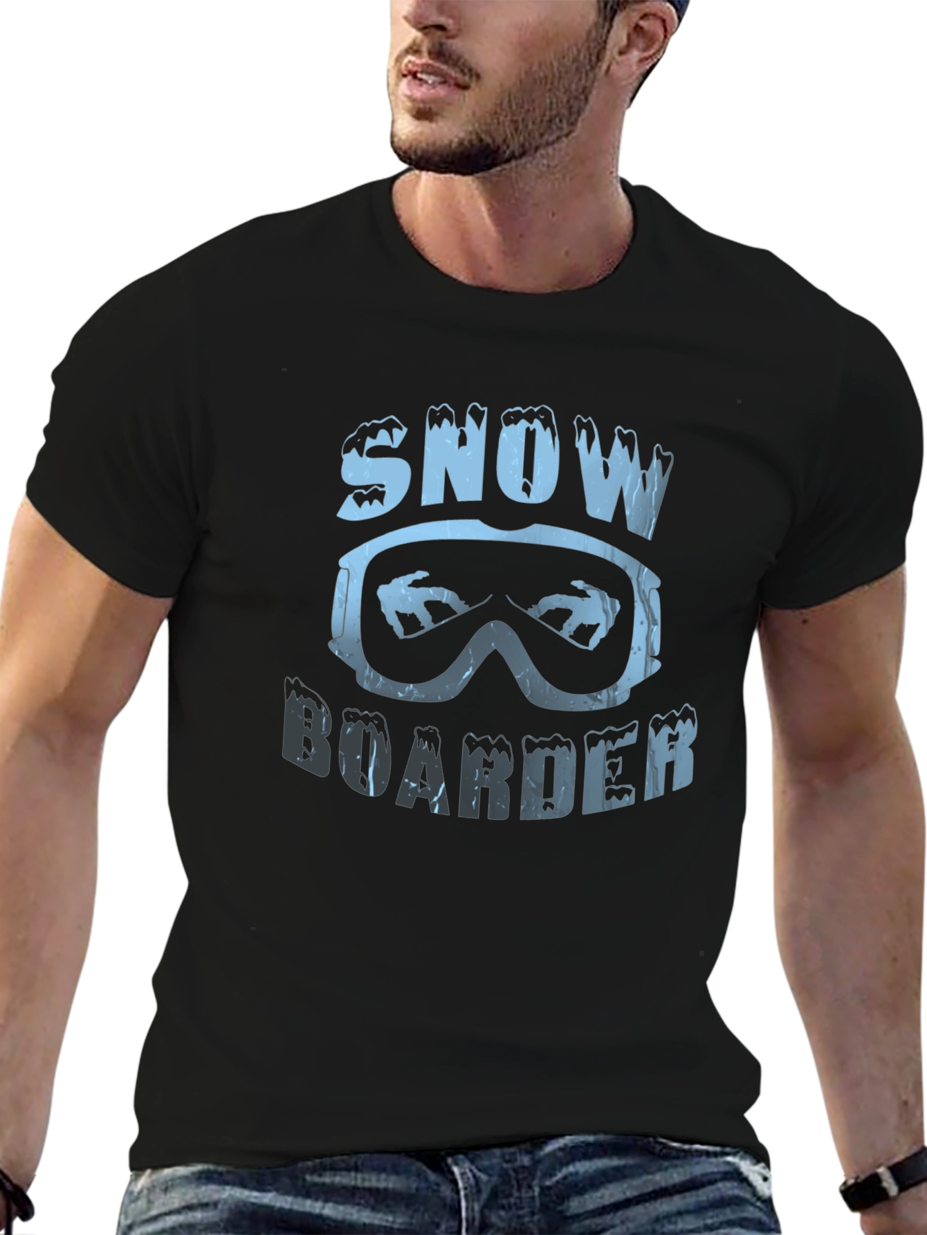 Snowboarder Graphic Black T-Shirt