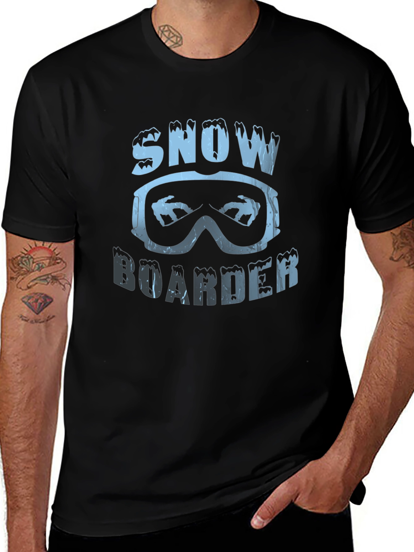 Snowboarder Graphic Black T-Shirt