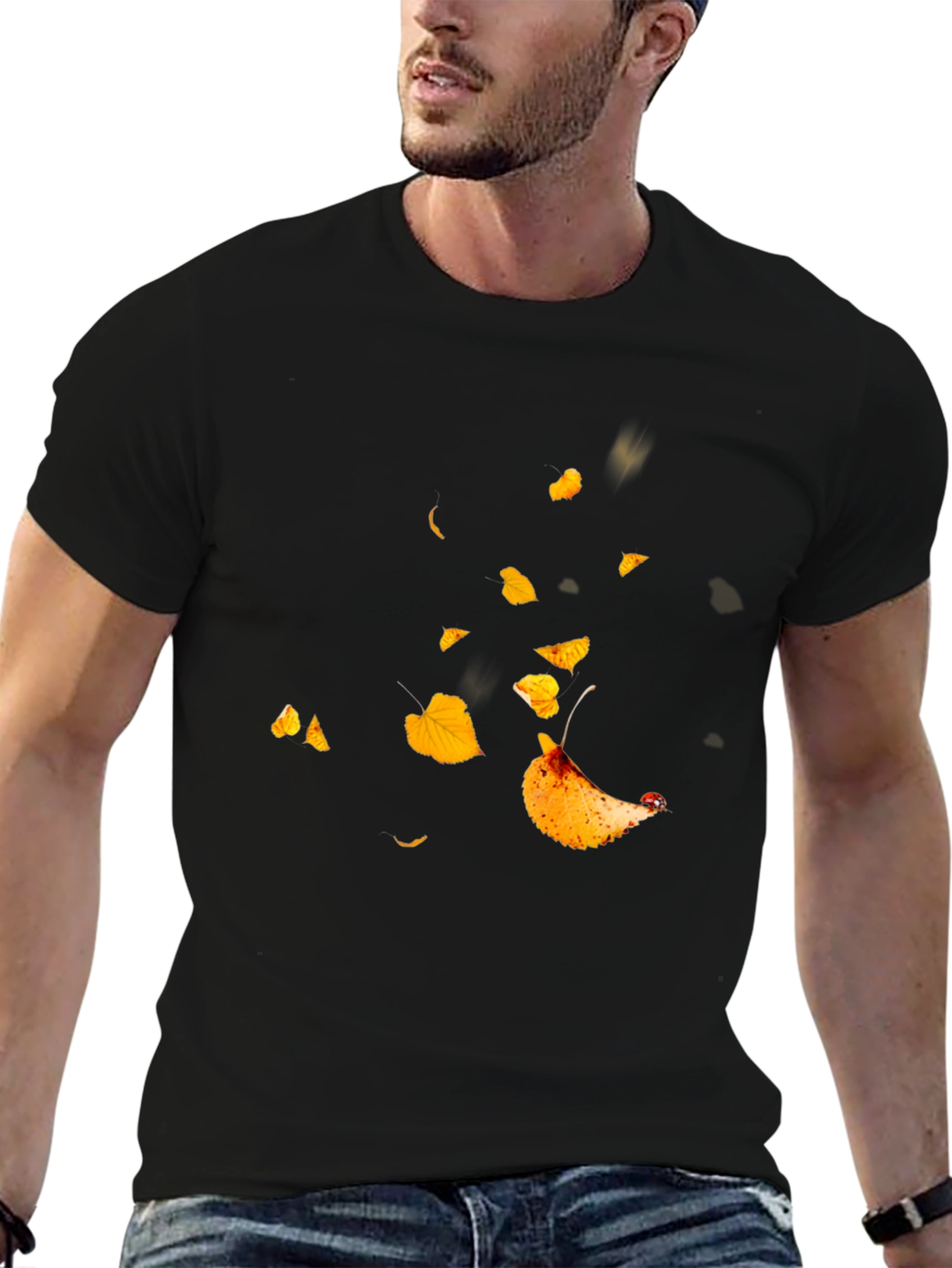 Autumn Leaves Black T-Shirt