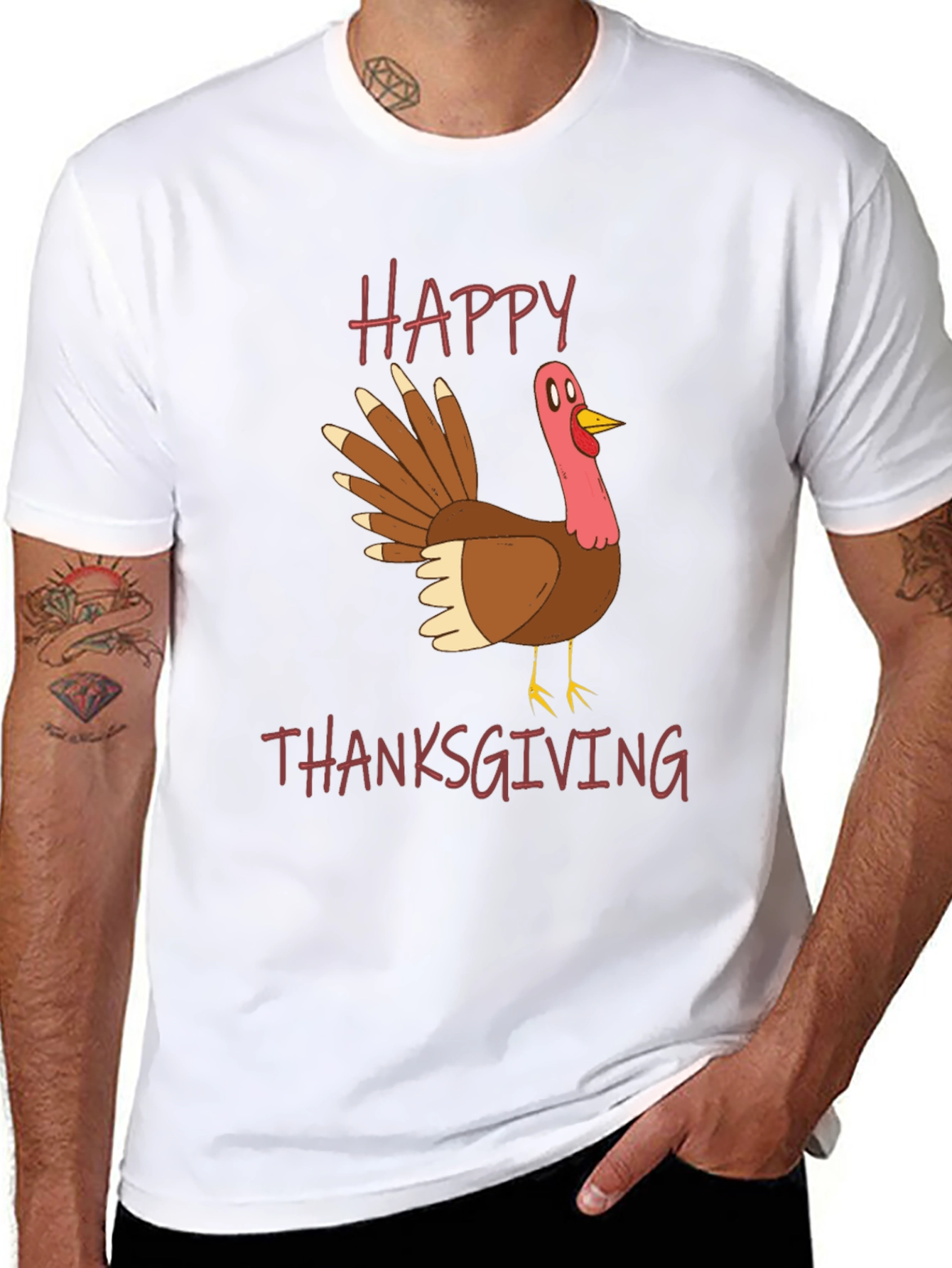 Happy Thanksgiving Turkey Graphic T-Shirt