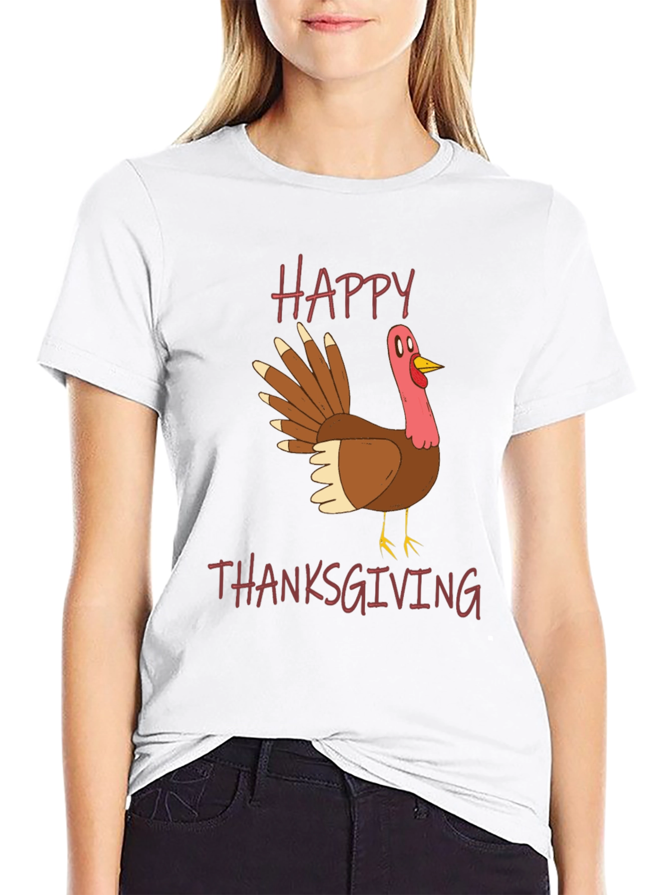 Happy Thanksgiving Turkey Graphic T-Shirt