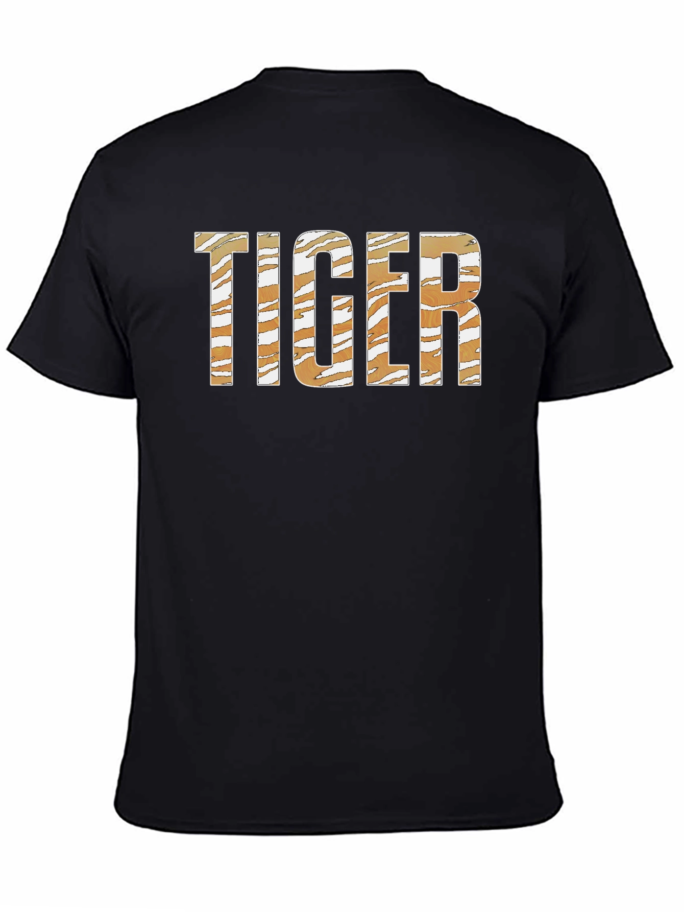 Tiger Print Graphic Tee - Classic Crew Neck