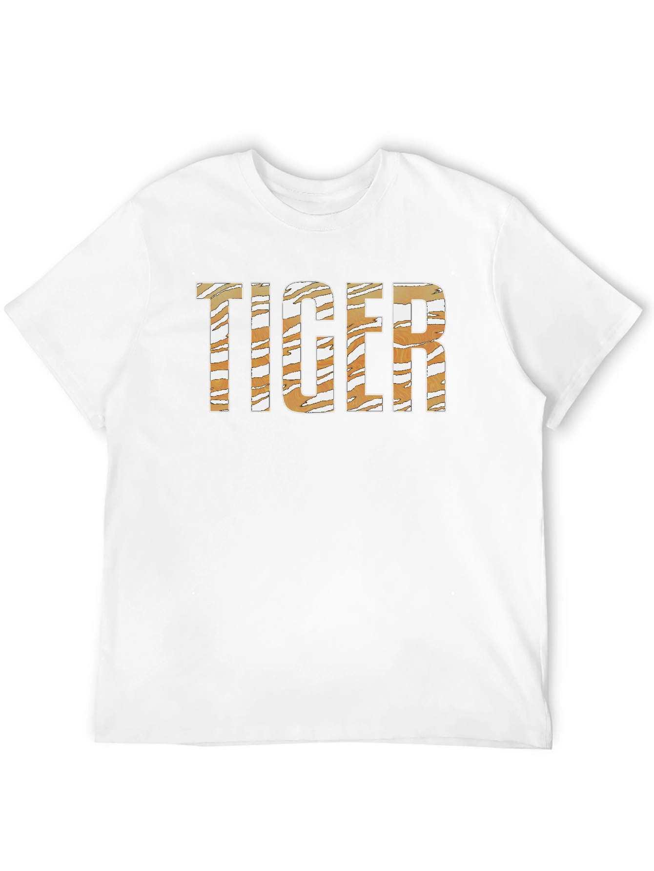 Tiger Print Graphic Tee - Classic Crew Neck