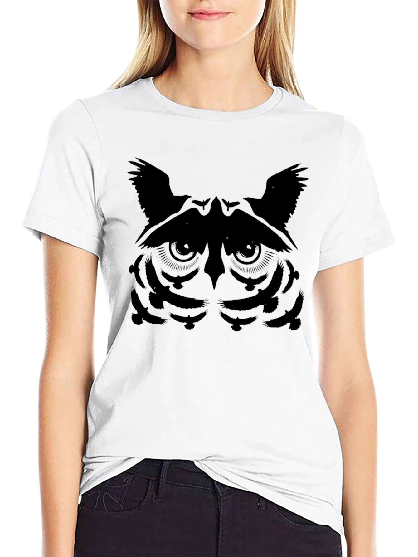 Owl Face Graphic Tee - Stylish Mens T-Shirt